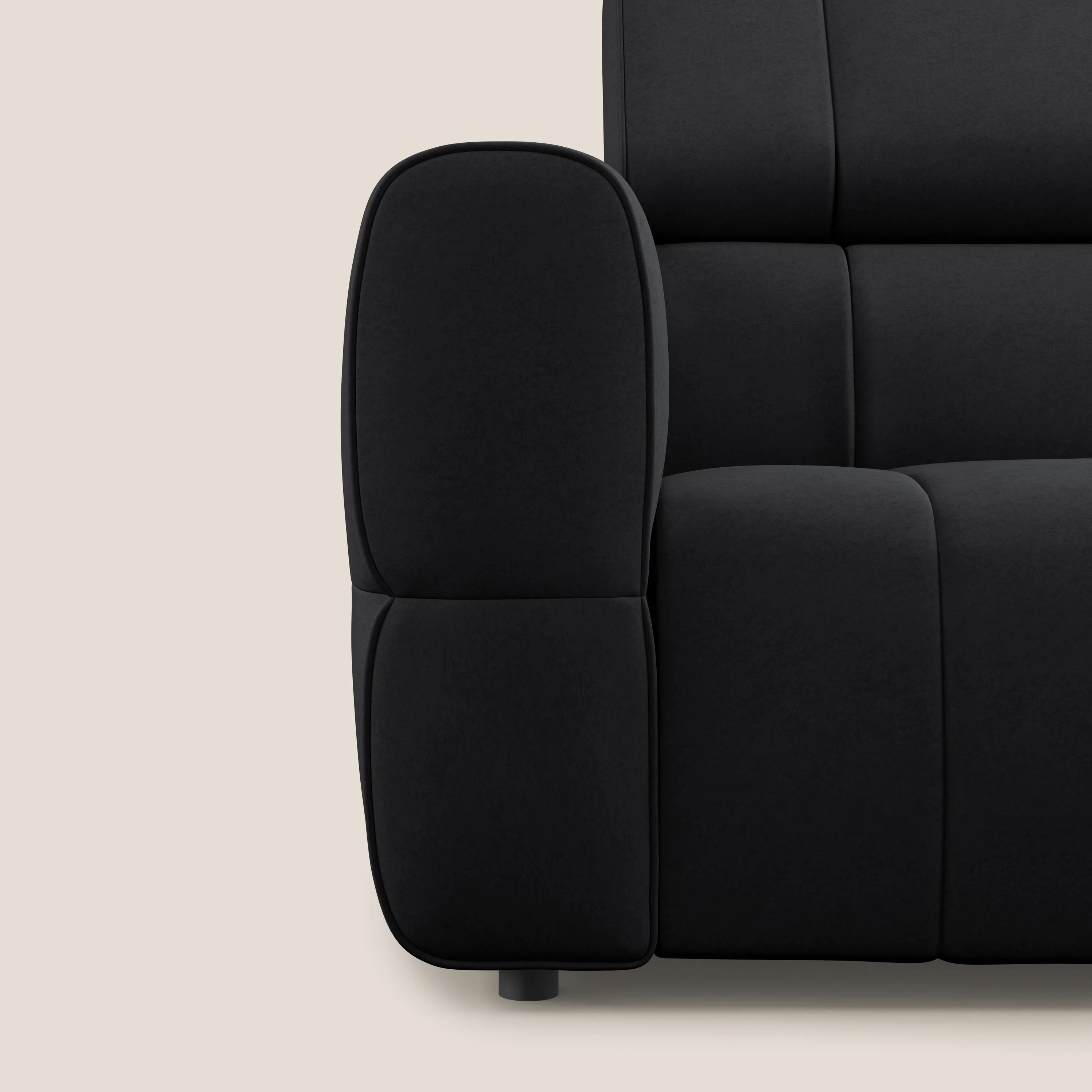 Giotto Canapé modulaire avec option relax électrique en microfibre imperméable effet velours T09 anthracite - Image 8