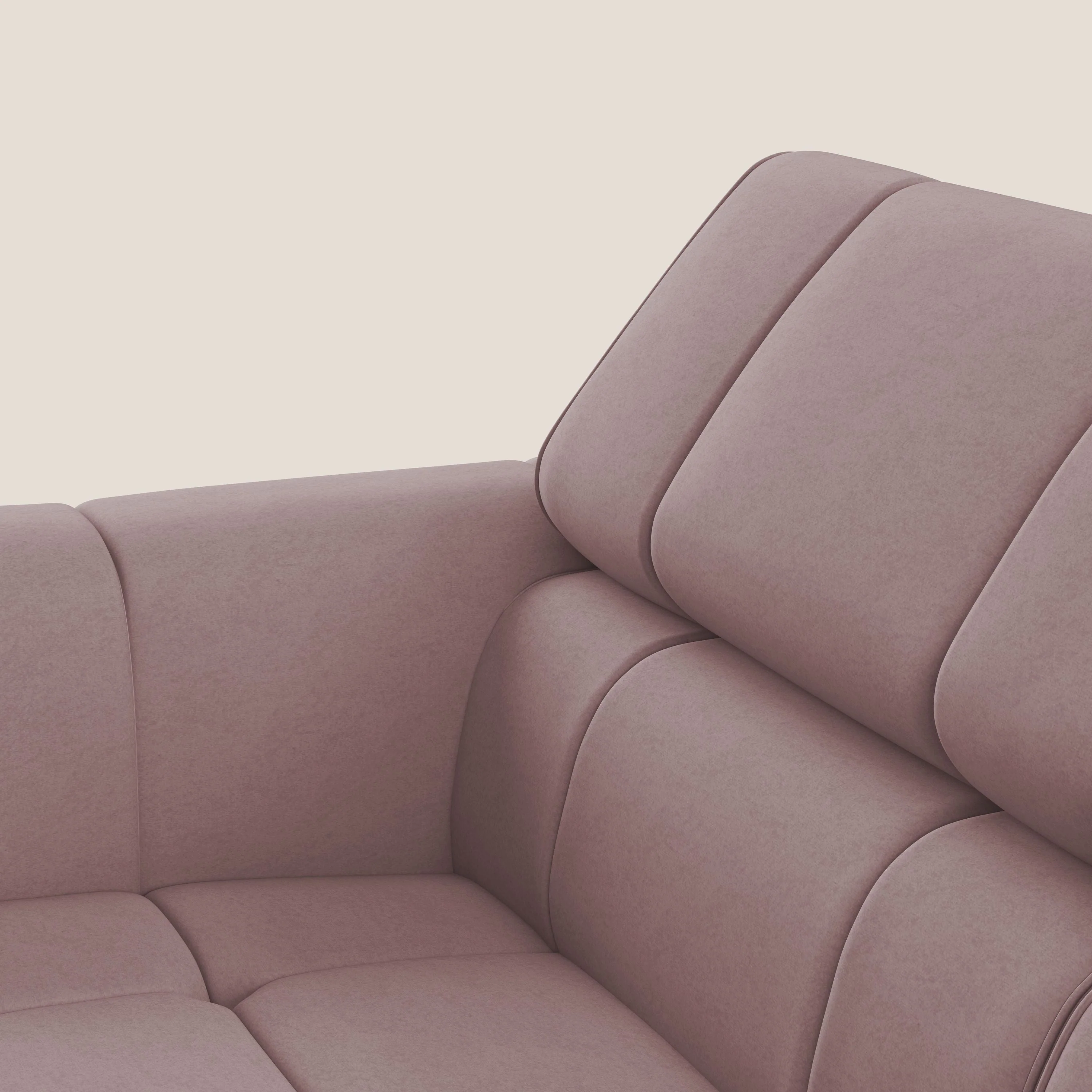 Giotto Canapé modulaire avec option relax électrique en microfibre imperméable effet velours T09 rose - Image 7
