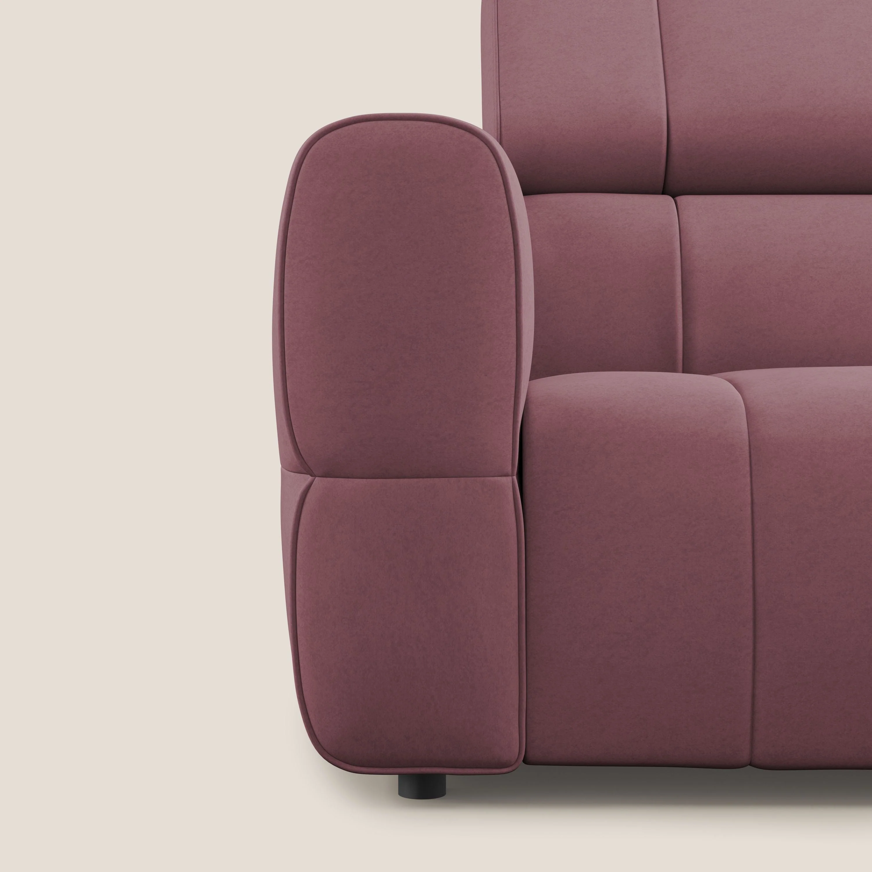 Giotto Canapé modulaire avec option relax électrique en microfibre imperméable effet velours T09 saumon - Image 8