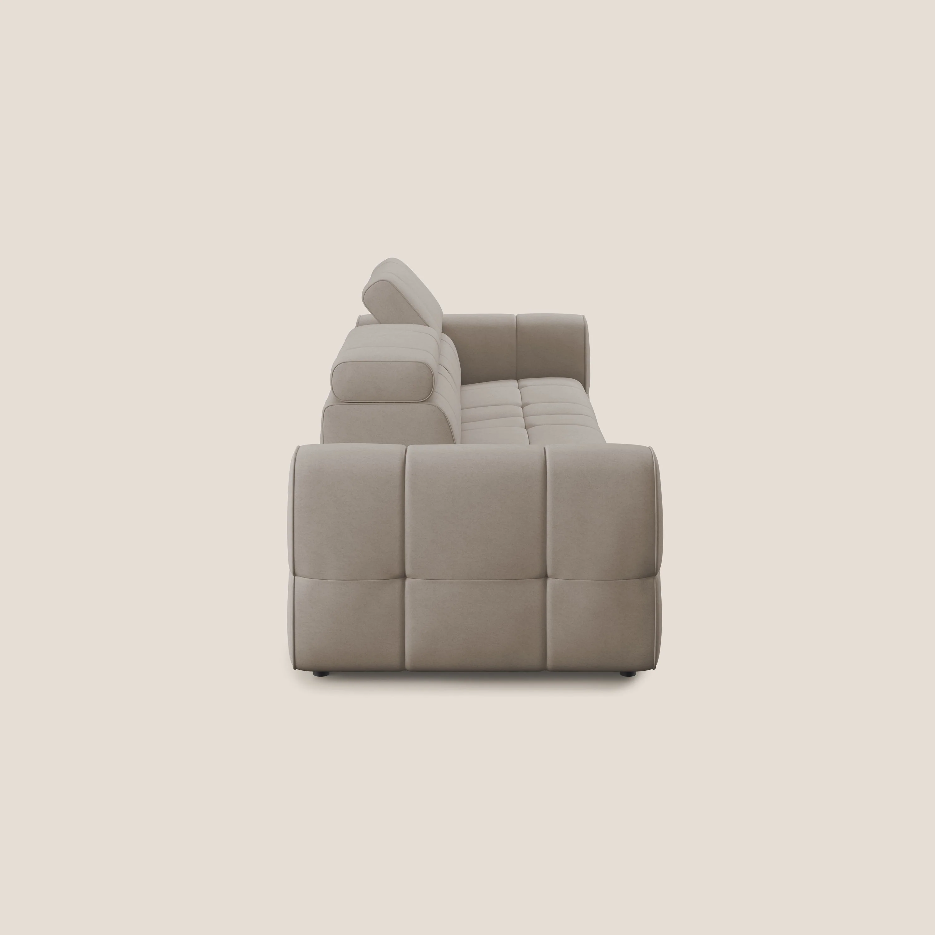 Giotto Canapé terminal avec option relax électrique en microfibre imperméable effet velours  T09 Taupe tortora - Image 5