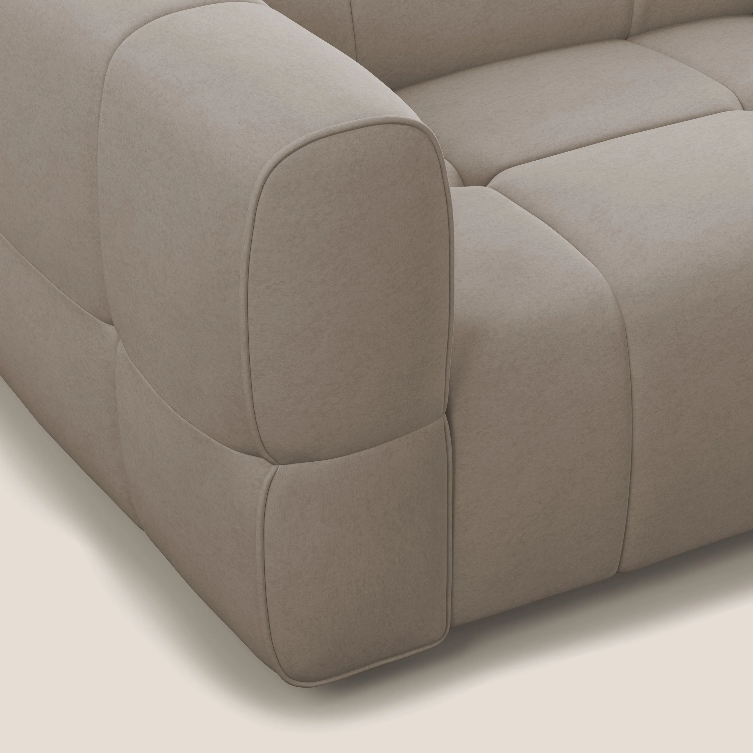 Giotto Canapé terminal avec option relax électrique en microfibre imperméable effet velours  T09 Taupe tortora - Image 8