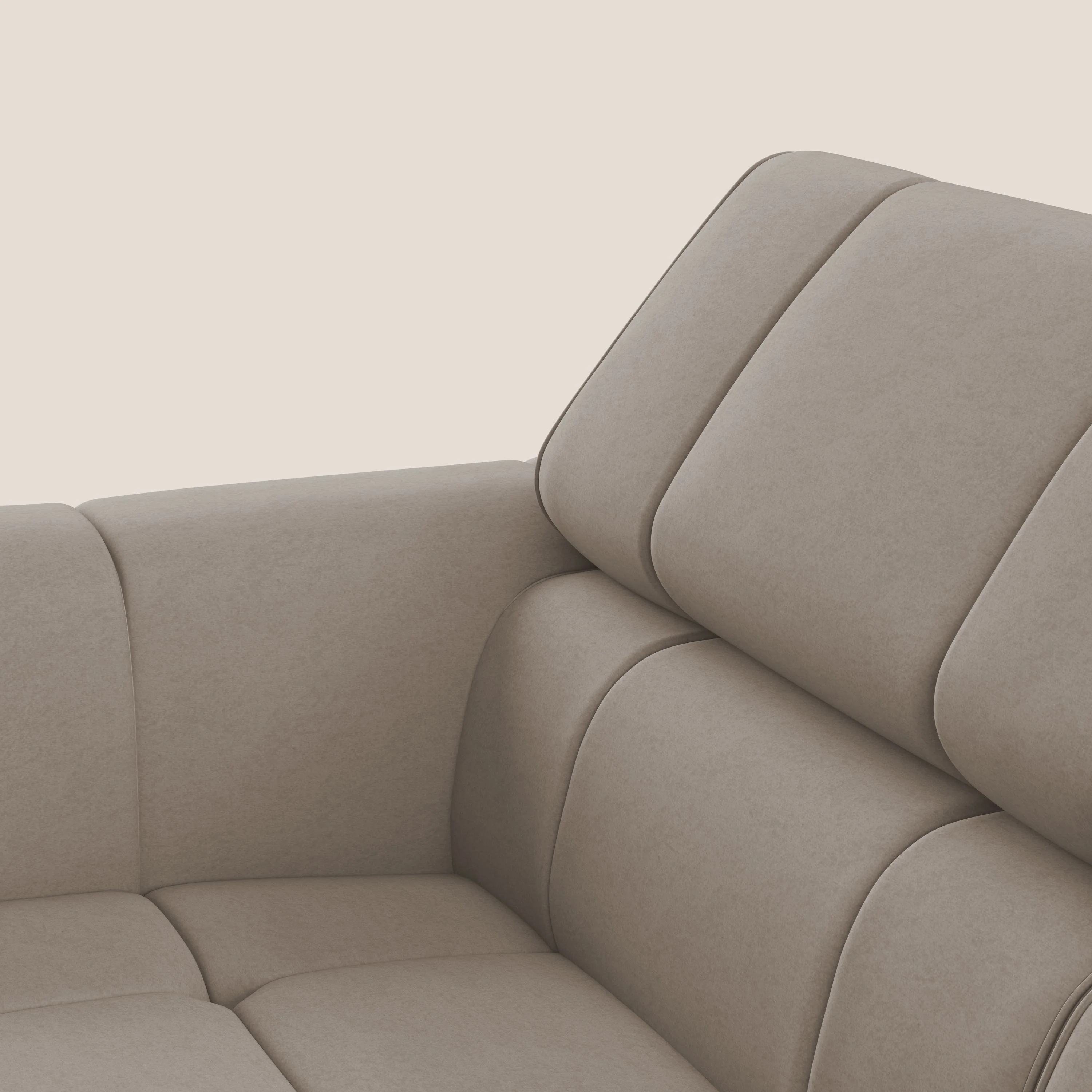 Giotto Canapé terminal avec option relax électrique en microfibre imperméable effet velours  T09 Taupe tortora - Image 9