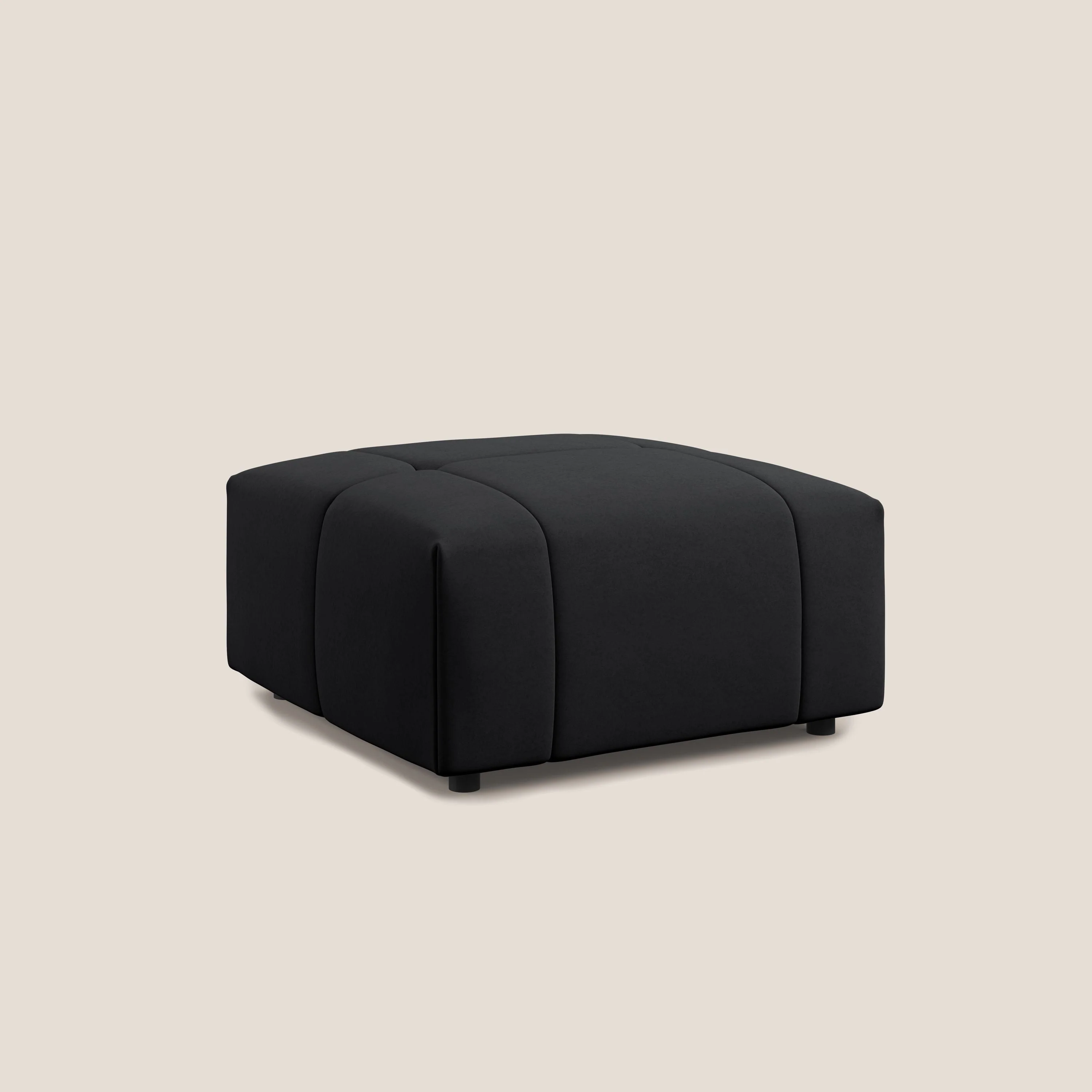Giotto pouf en velours doux et imperméable T09 anthracite - Image 2