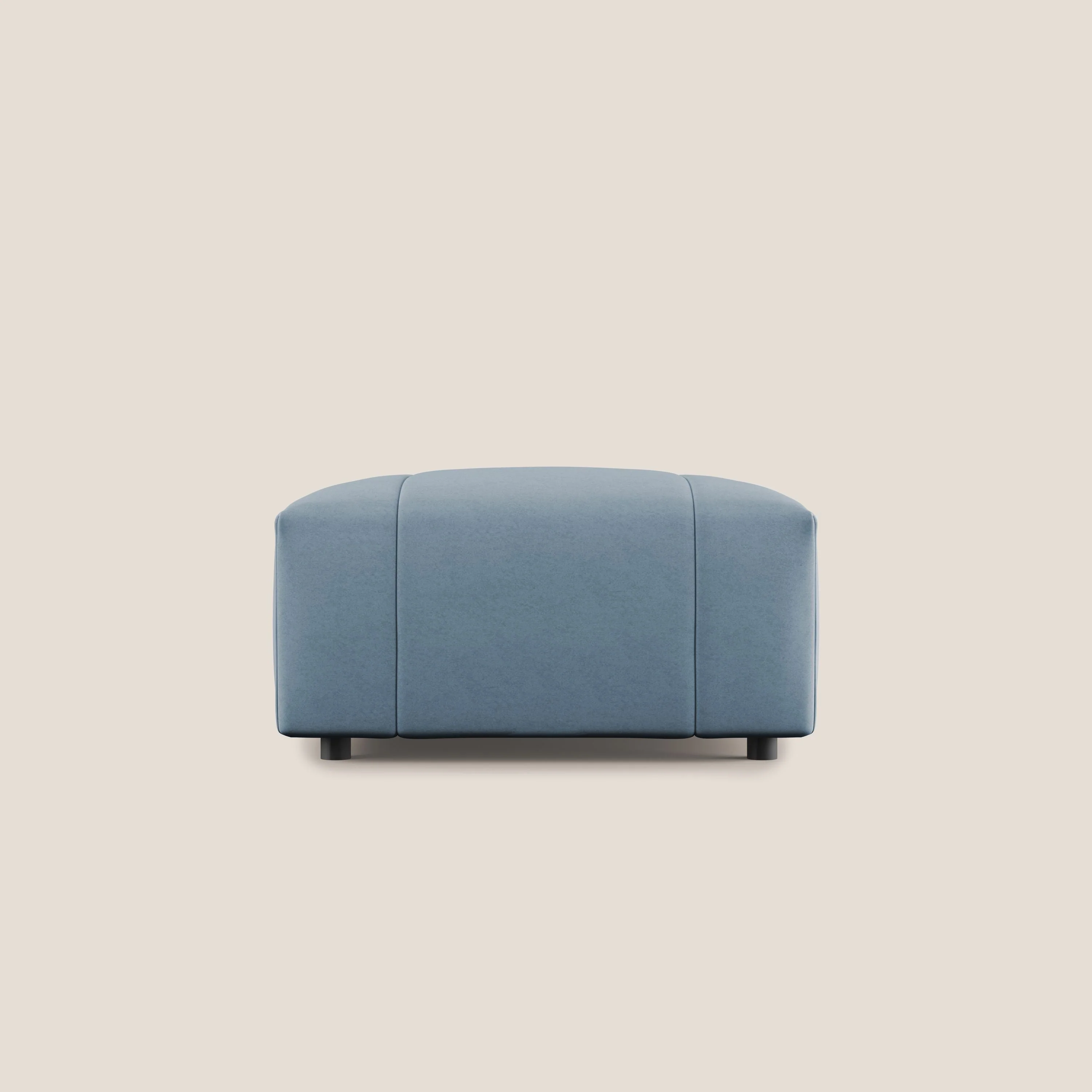 Giotto pouf en velours doux et imperméable T09 bleu gris