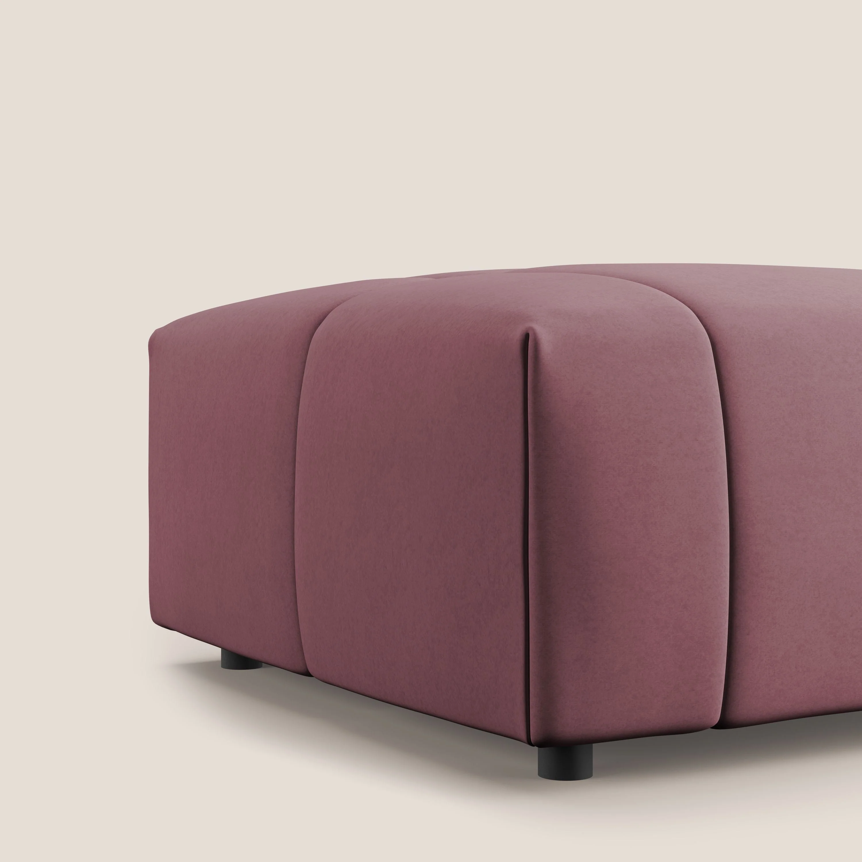 Giotto pouf en velours doux et imperméable T09 saumon - Image 5