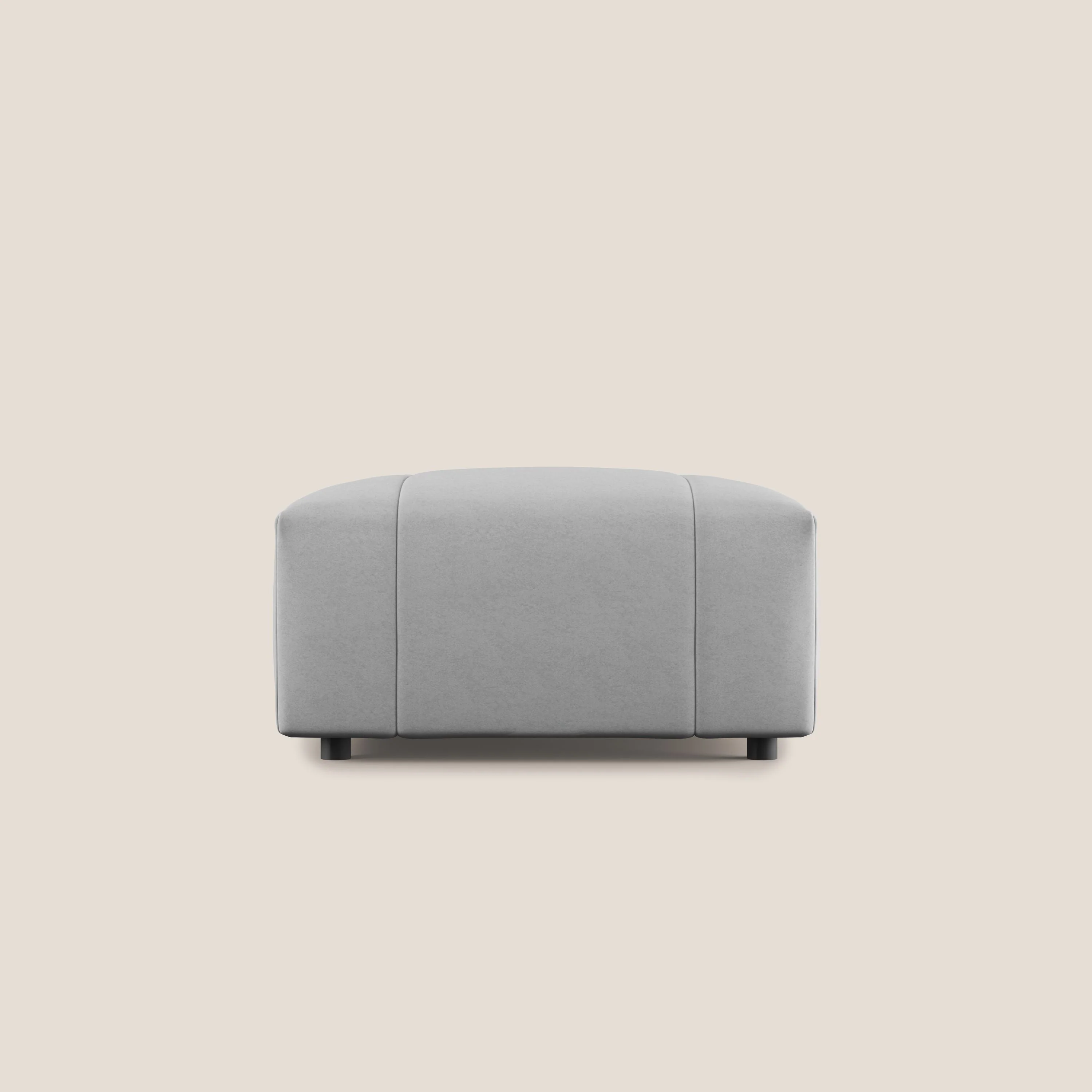 Giotto pouf en velours doux et imperméable T09 gris clair