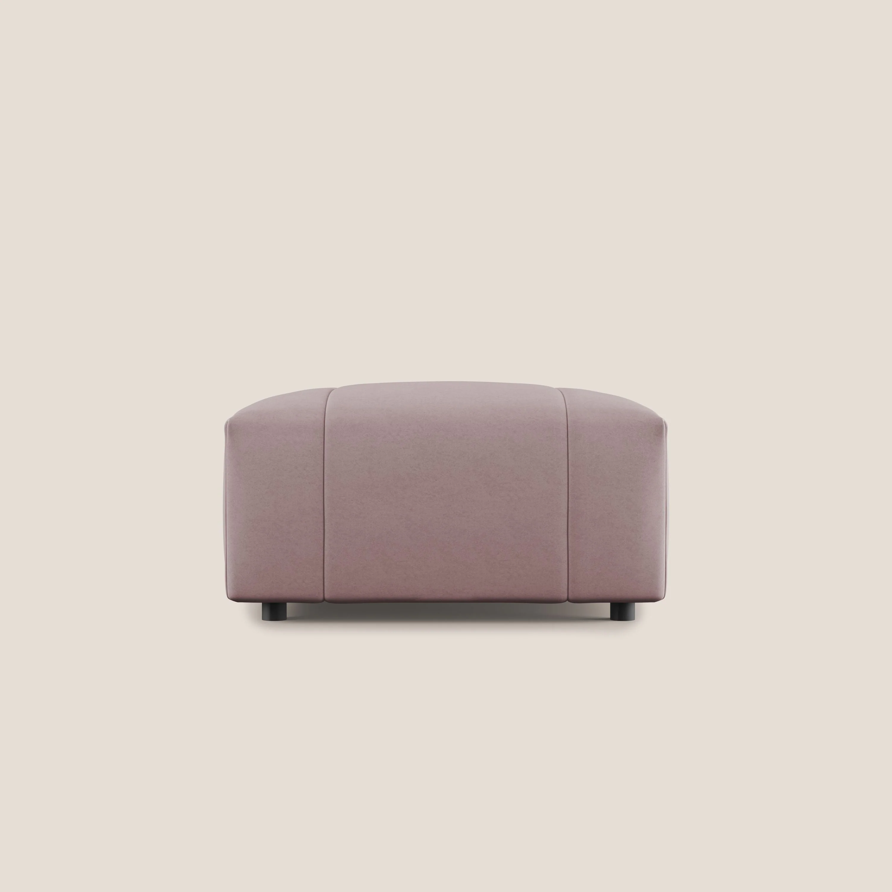Giotto pouf en velours doux et imperméable T09 rose