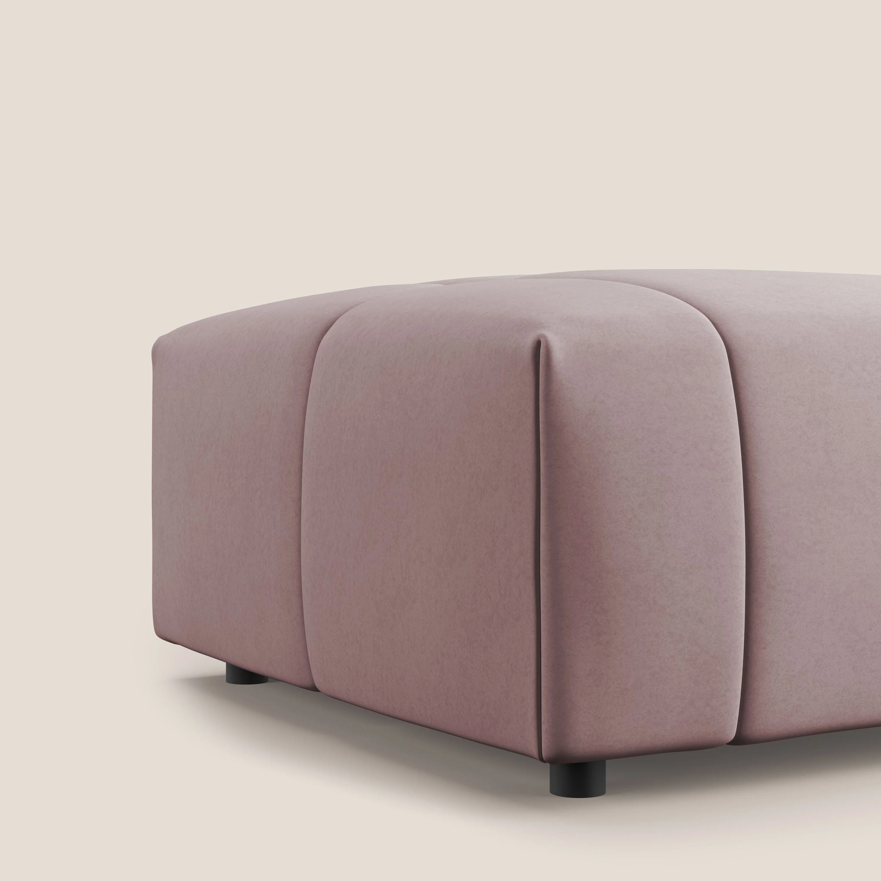 Giotto pouf en velours doux et imperméable T09 rose - Image 5