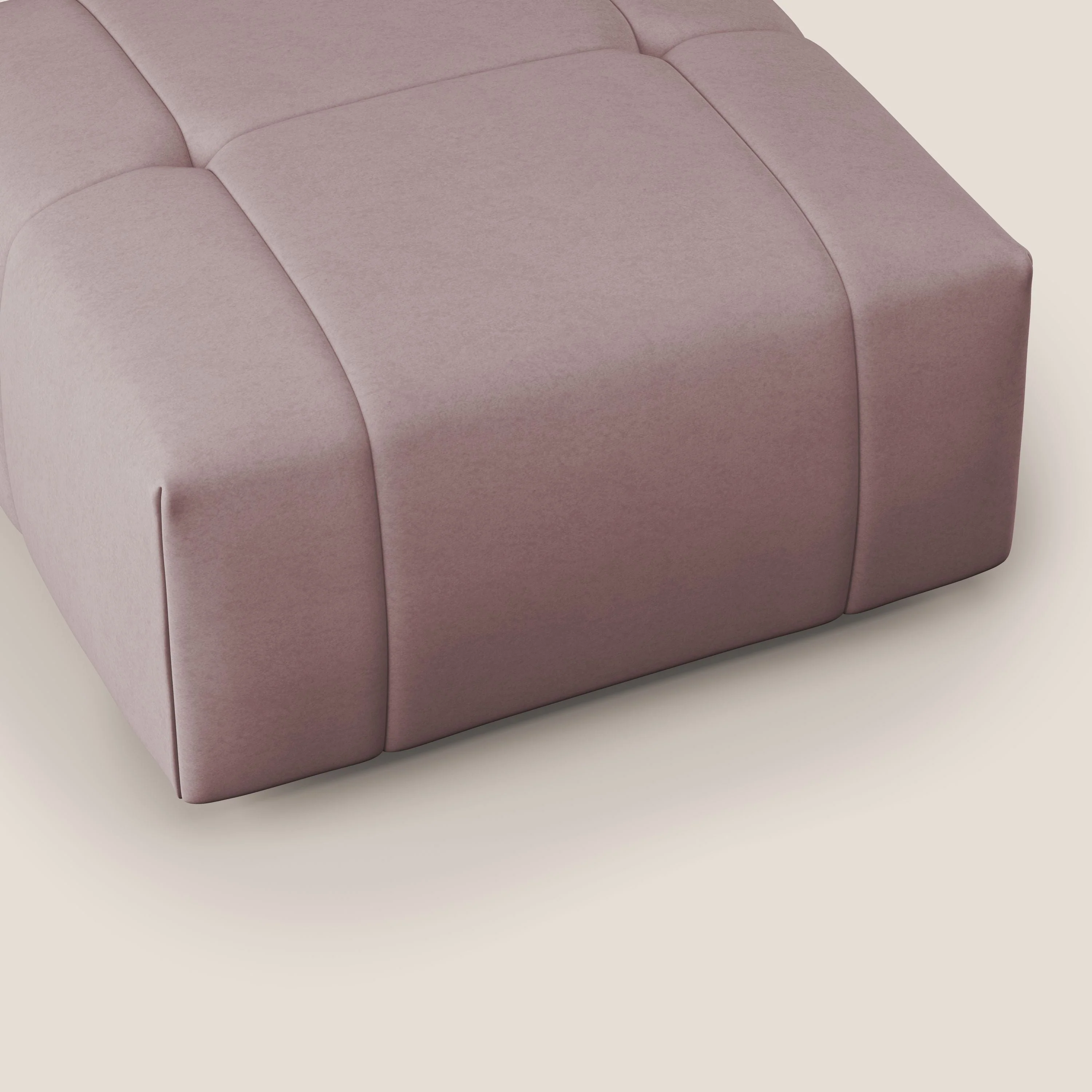 Giotto pouf en velours doux et imperméable T09 rose - Image 6