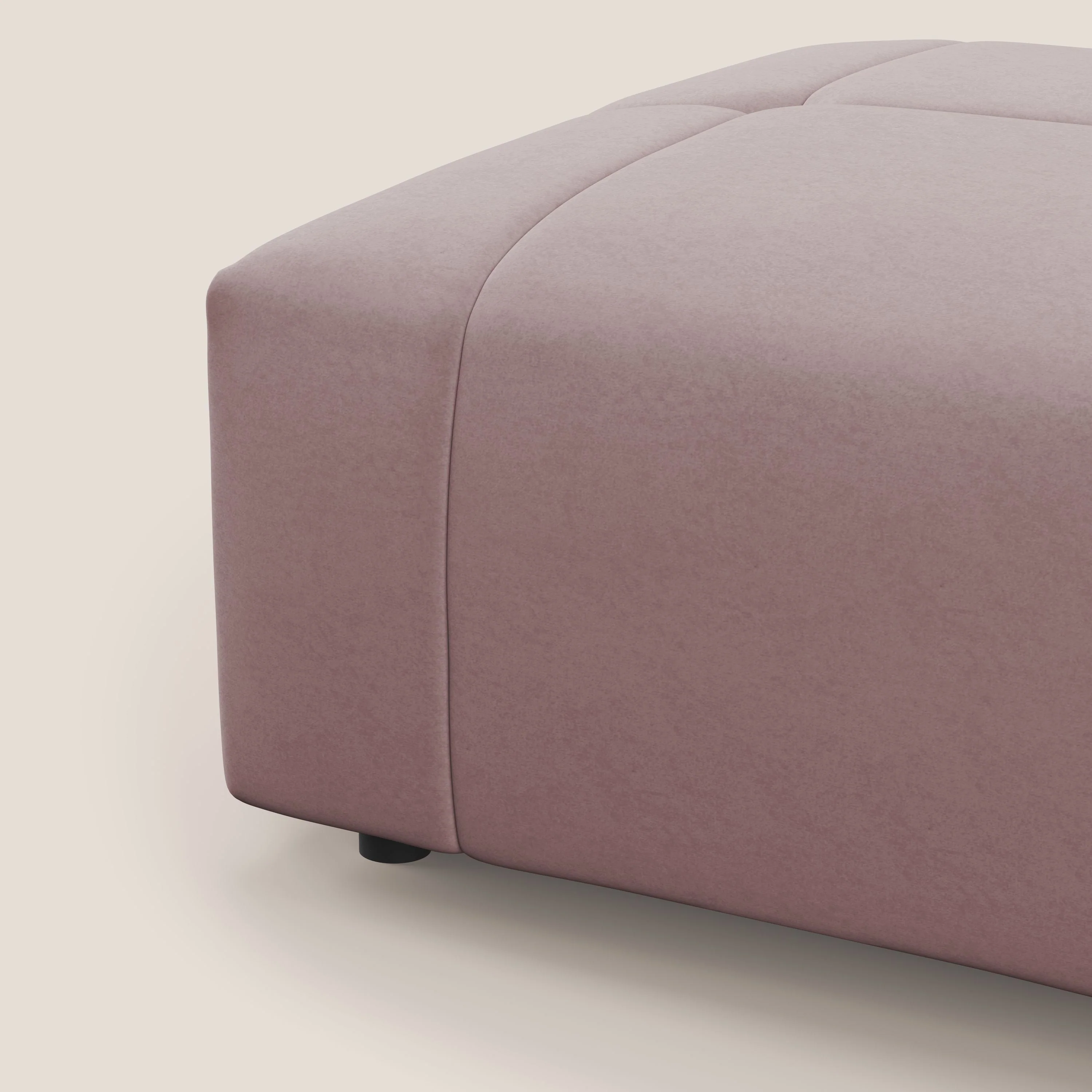Giotto pouf en velours doux et imperméable T09 rose - Image 7