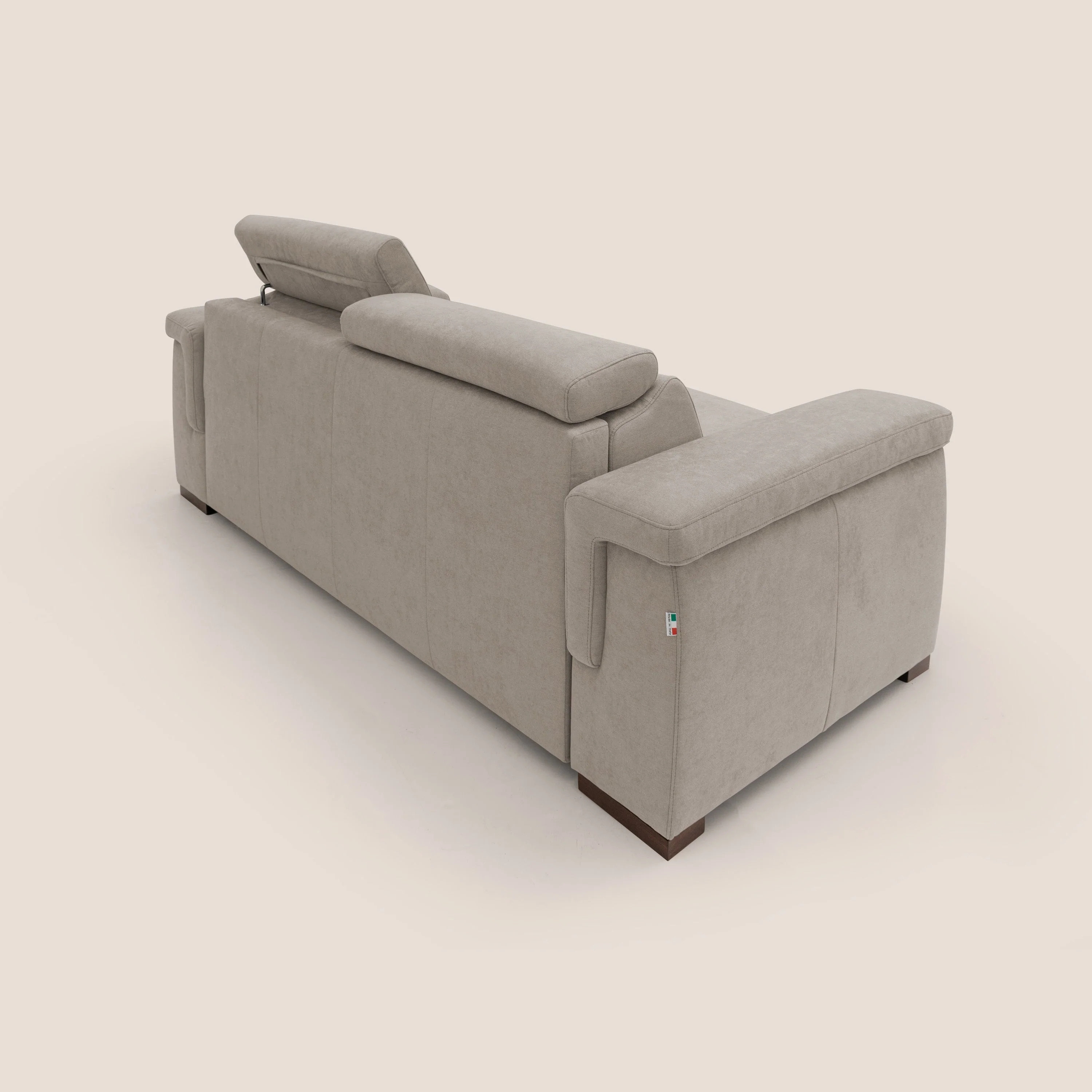 Giunone canapĂ© convertible avec matelas de 18 cm et tĂȘtiĂšres inclinables en tissu impermĂ©able T02 beige - Image 10