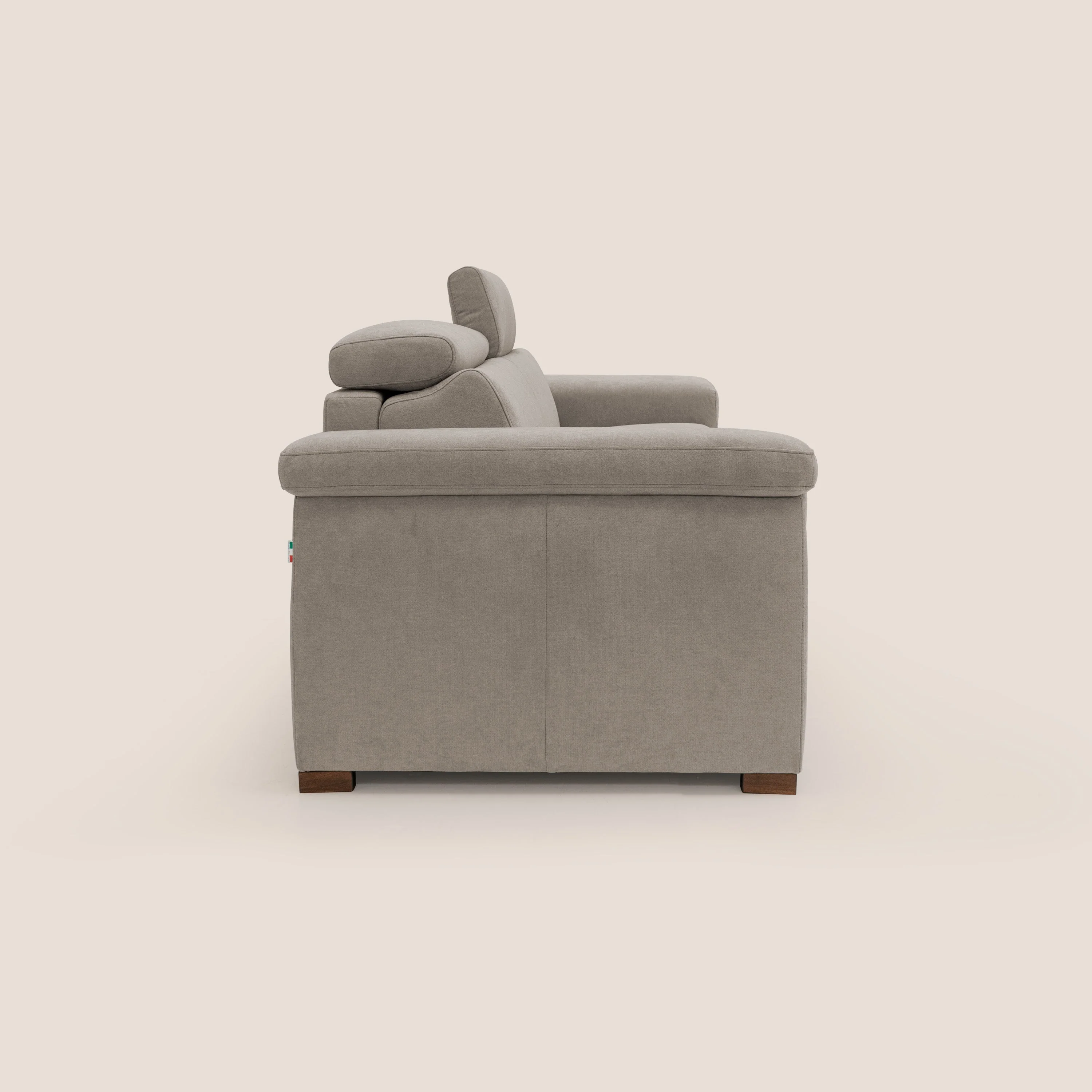 Giunone canapĂ© convertible avec matelas de 18 cm et tĂȘtiĂšres inclinables en tissu impermĂ©able T02 beige - Image 9