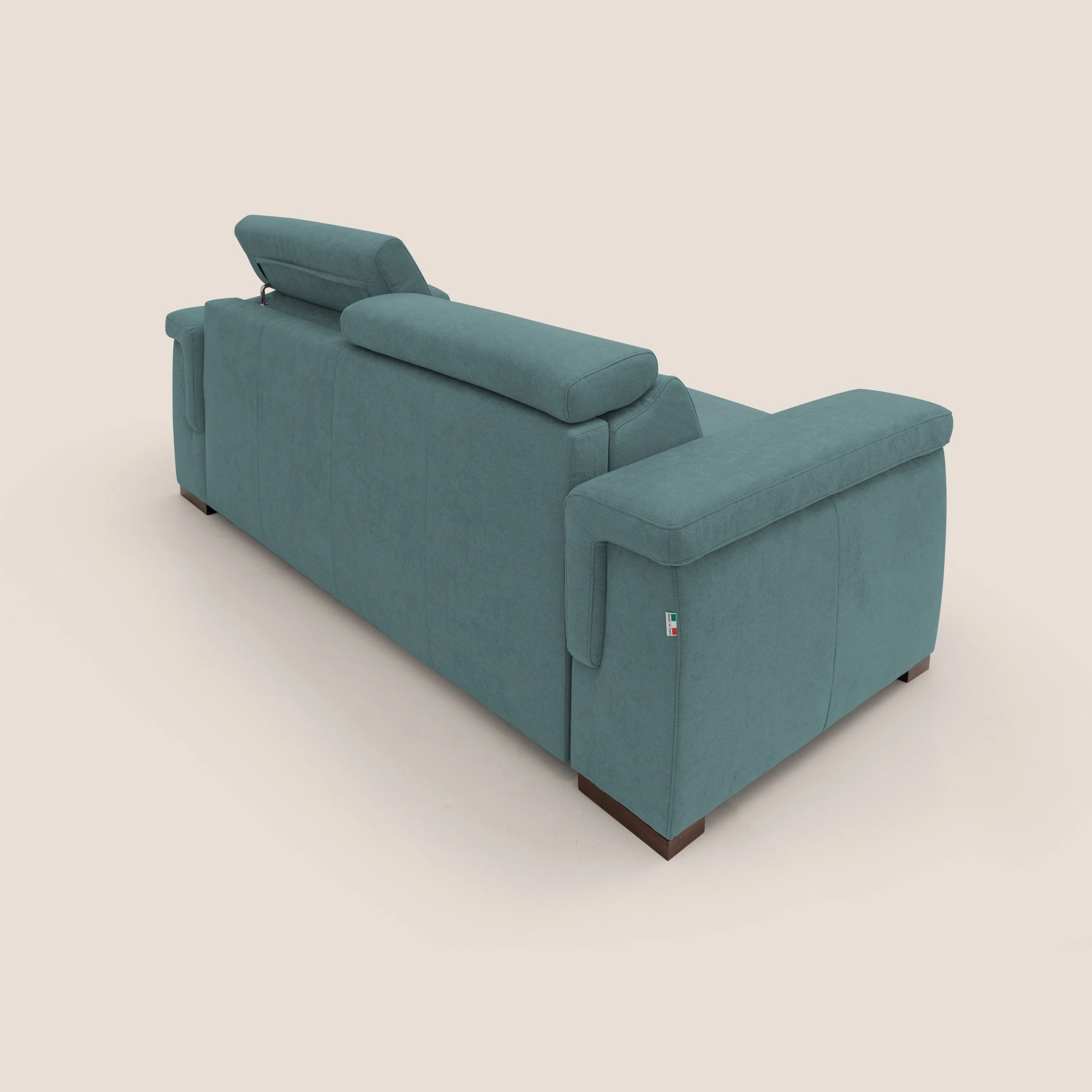 Giunone canapé convertible avec matelas de 18 cm et têtières inclinables en tissu imperméable T02 bleu canard - Image 10
