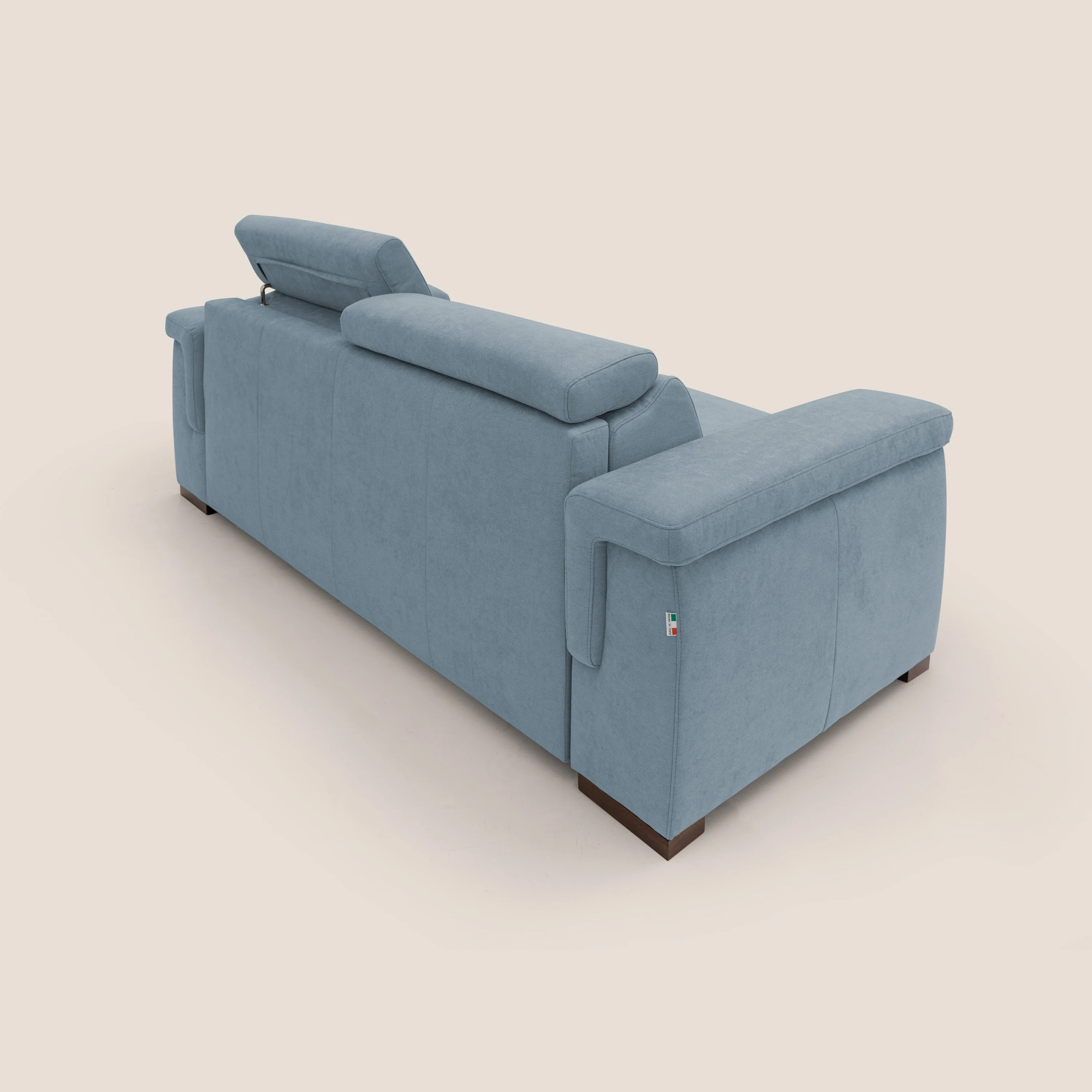 Giunone canapĂ© convertible avec matelas de 18 cm et tĂȘtiĂšres inclinables en tissu impermĂ©able T02 bleu pastel - Image 12
