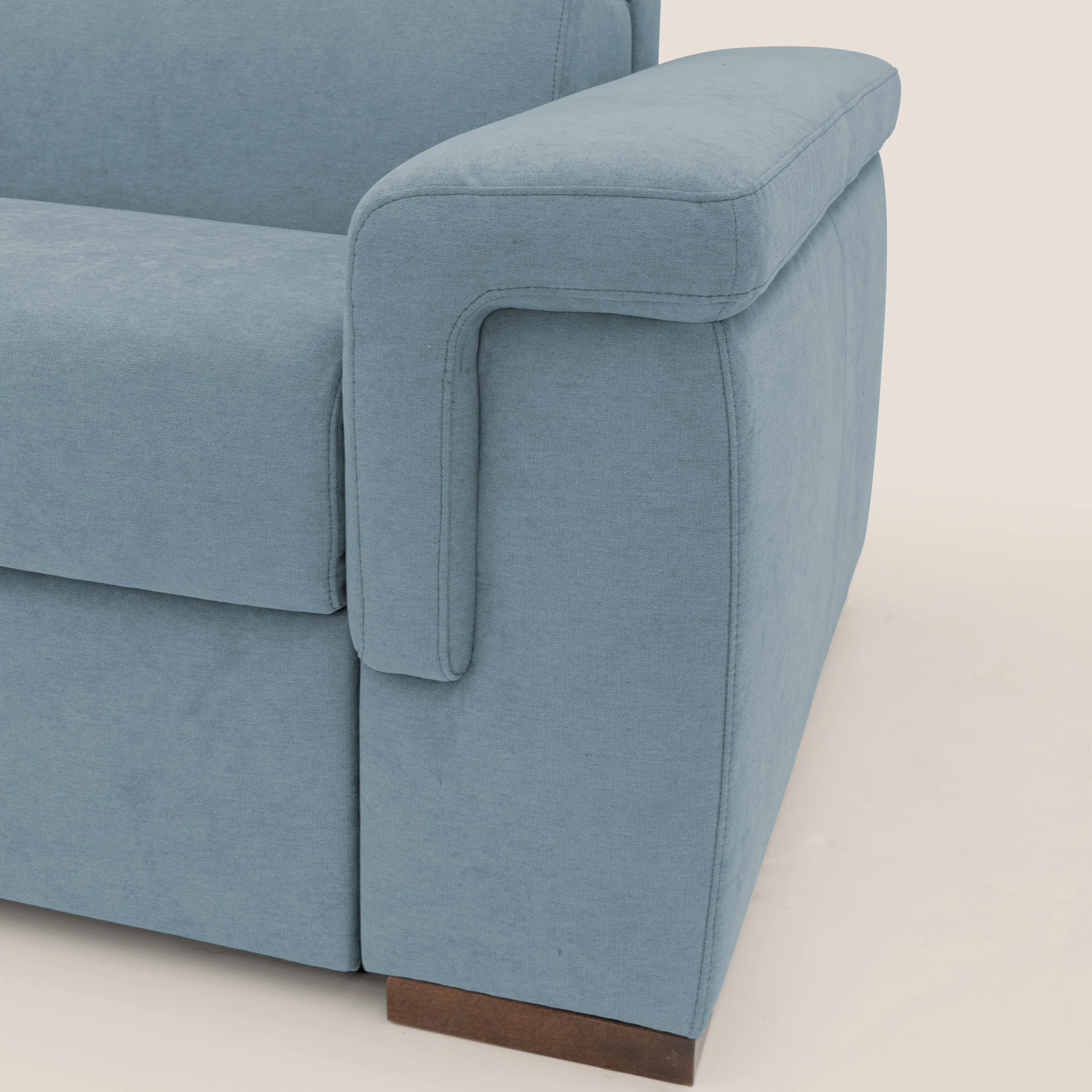 Giunone canapĂ© convertible avec matelas de 18 cm et tĂȘtiĂšres inclinables en tissu impermĂ©able T02 bleu pastel - Image 9