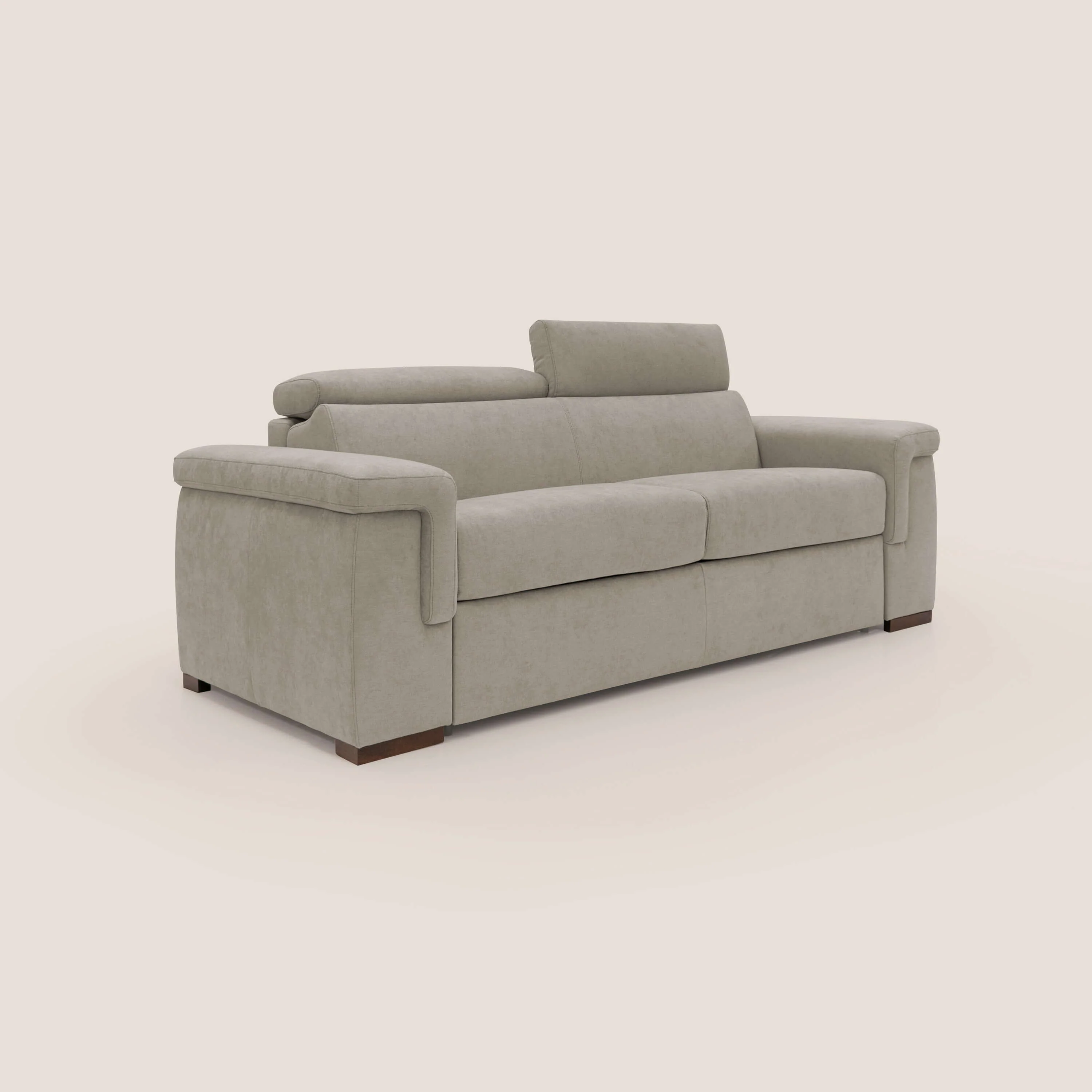 Giunone canapé convertible avec matelas de 18 cm et têtières inclinables en tissu imperméable T02 crème - Image 5