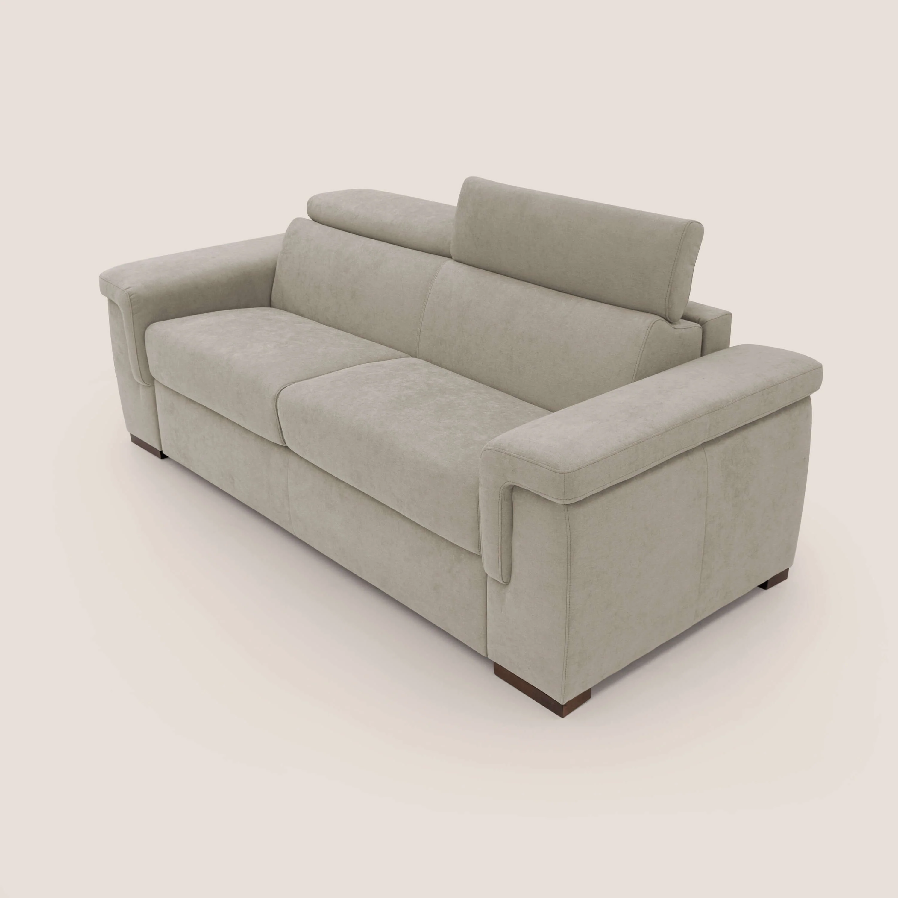 Giunone canapé convertible avec matelas de 18 cm et têtières inclinables en tissu imperméable T02 crème - Image 7