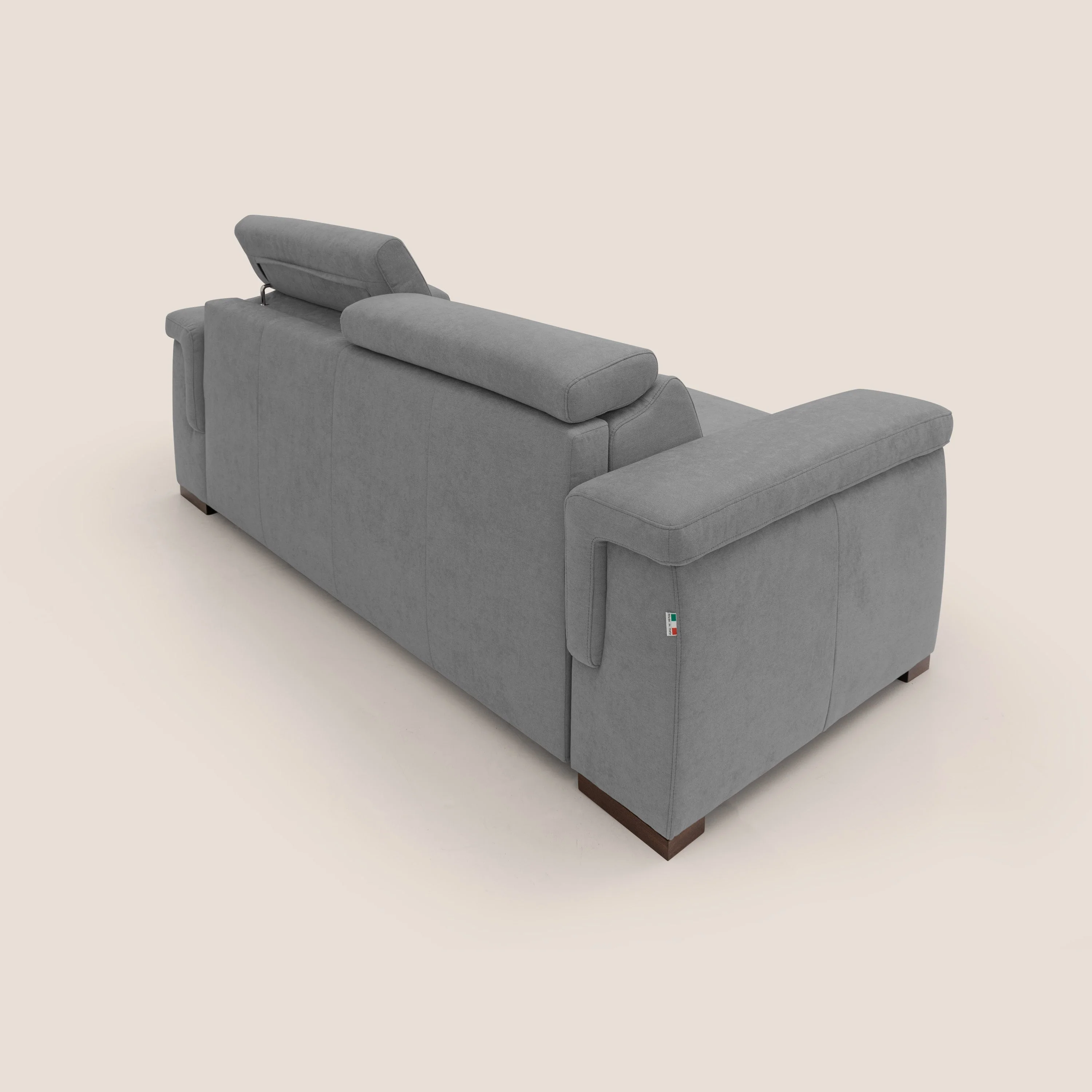 Giunone canapĂ© convertible avec matelas de 18 cm et tĂȘtiĂšres inclinables en tissu impermĂ©able T02 gris - Image 10