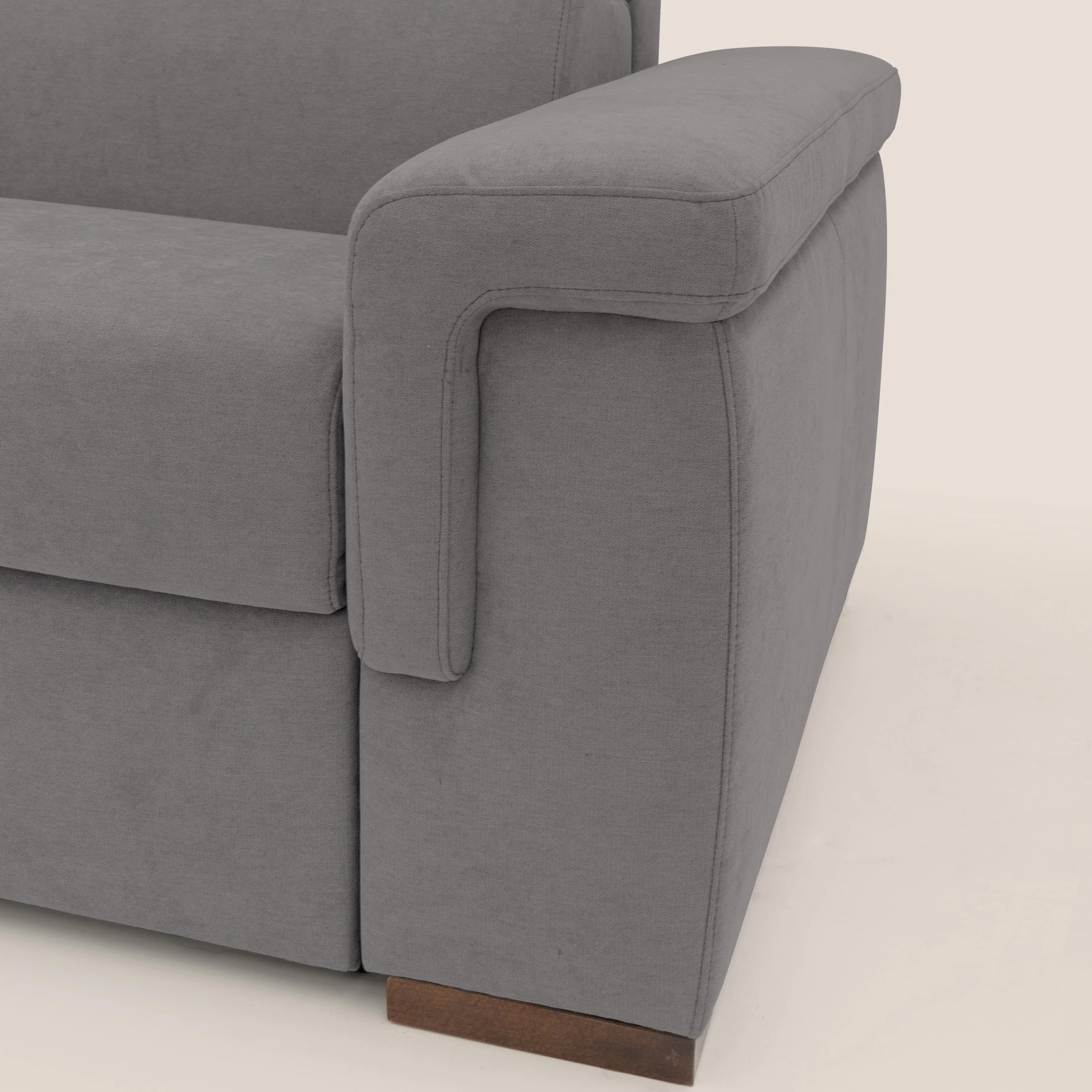 Giunone canapĂ© convertible avec matelas de 18 cm et tĂȘtiĂšres inclinables en tissu impermĂ©able T02 gris - Image 7