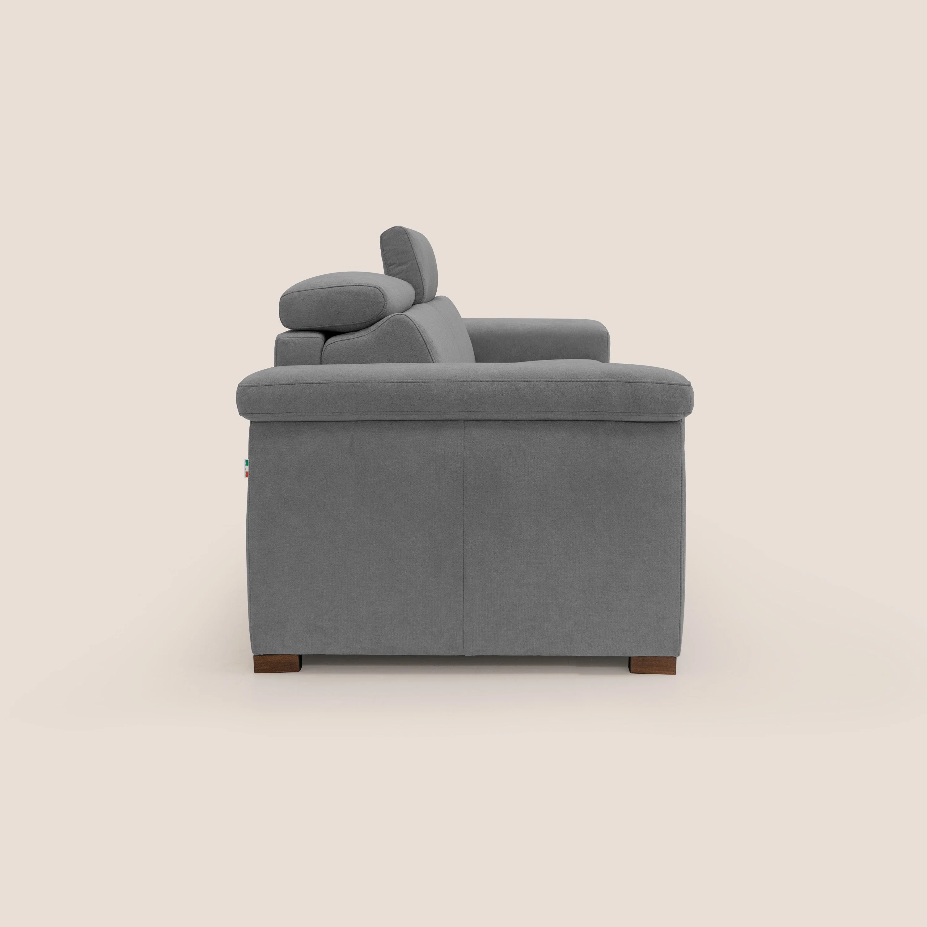 Giunone canapĂ© convertible avec matelas de 18 cm et tĂȘtiĂšres inclinables en tissu impermĂ©able T02 gris - Image 9