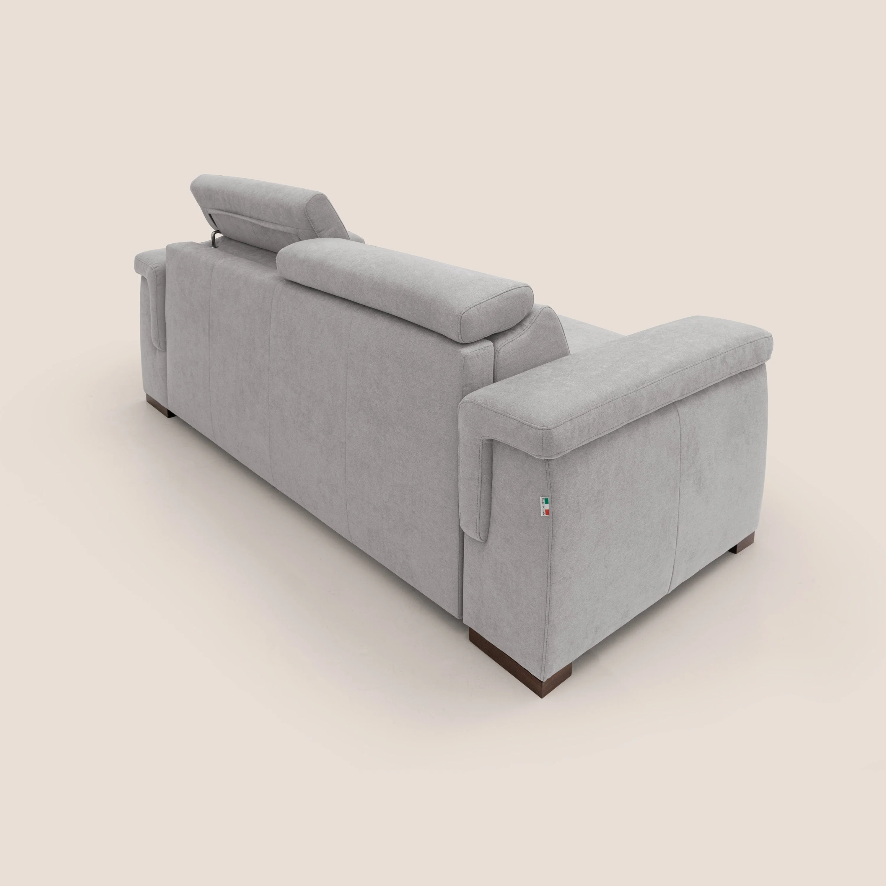 Giunone canapĂ© convertible avec matelas de 18 cm et tĂȘtiĂšres inclinables en tissu impermĂ©able T02 gris clair - Image 10