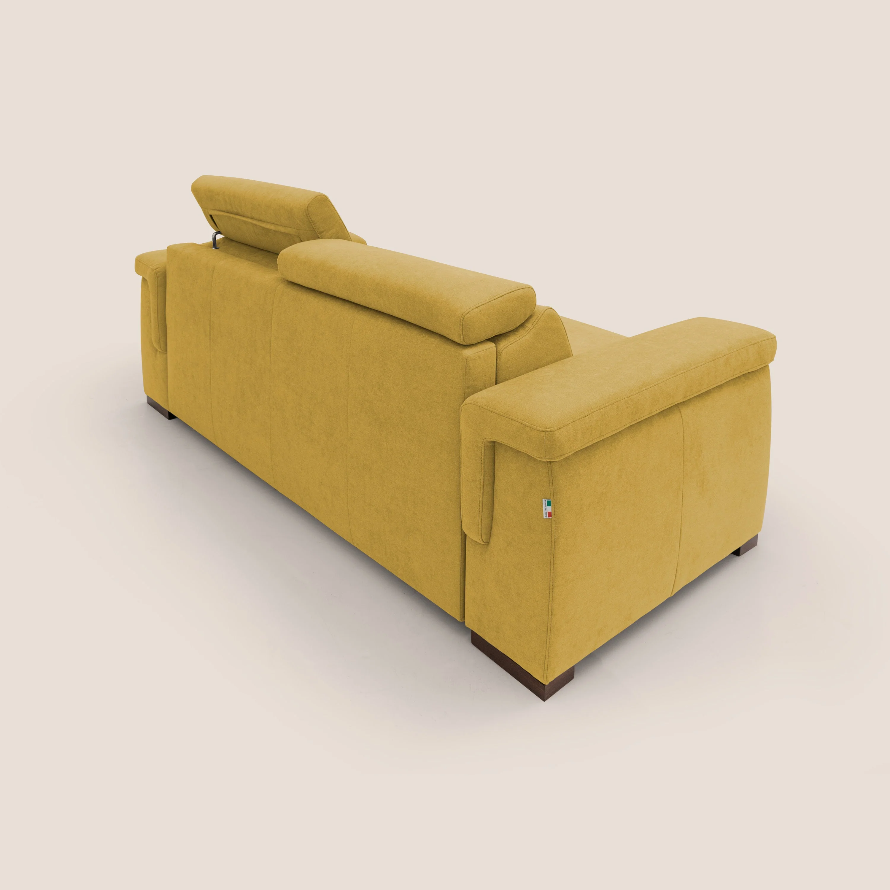 Giunone canapé convertible avec matelas de 18 cm et têtières inclinables en tissu imperméable T02 jaune - Image 10