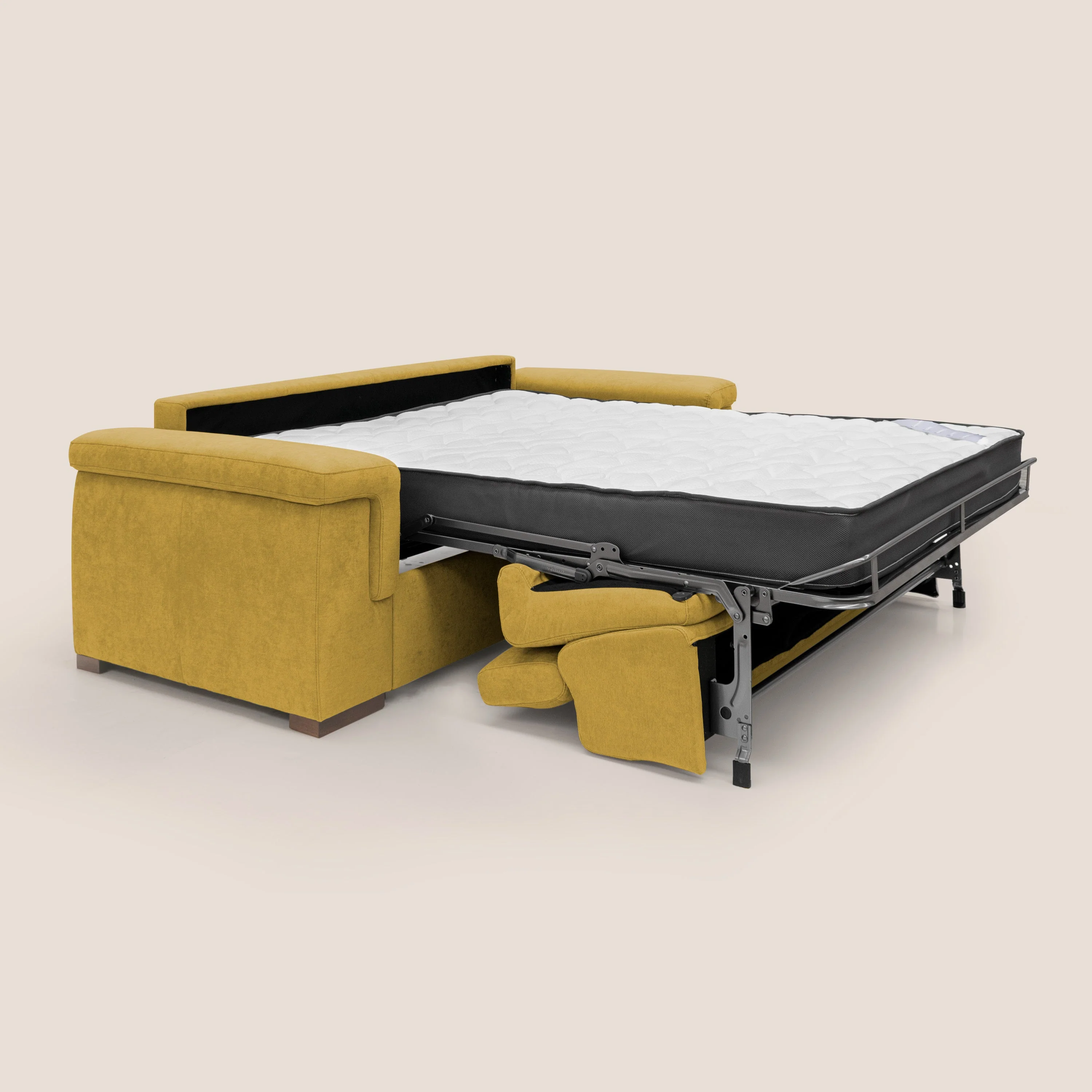 Giunone canapé convertible avec matelas de 18 cm et têtières inclinables en tissu imperméable T02 jaune - Image 2