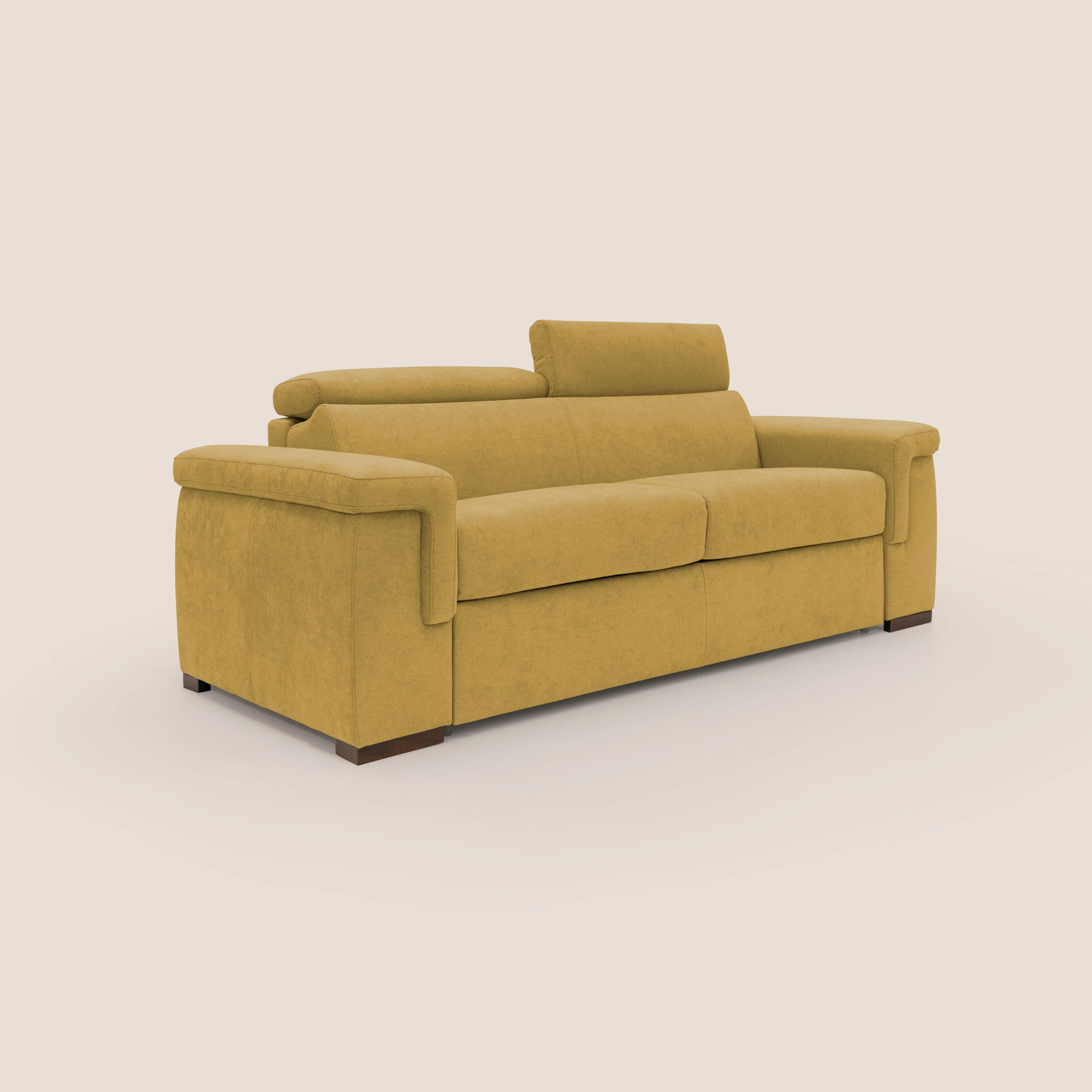 Giunone canapé convertible avec matelas de 18 cm et têtières inclinables en tissu imperméable T02 jaune - Image 4