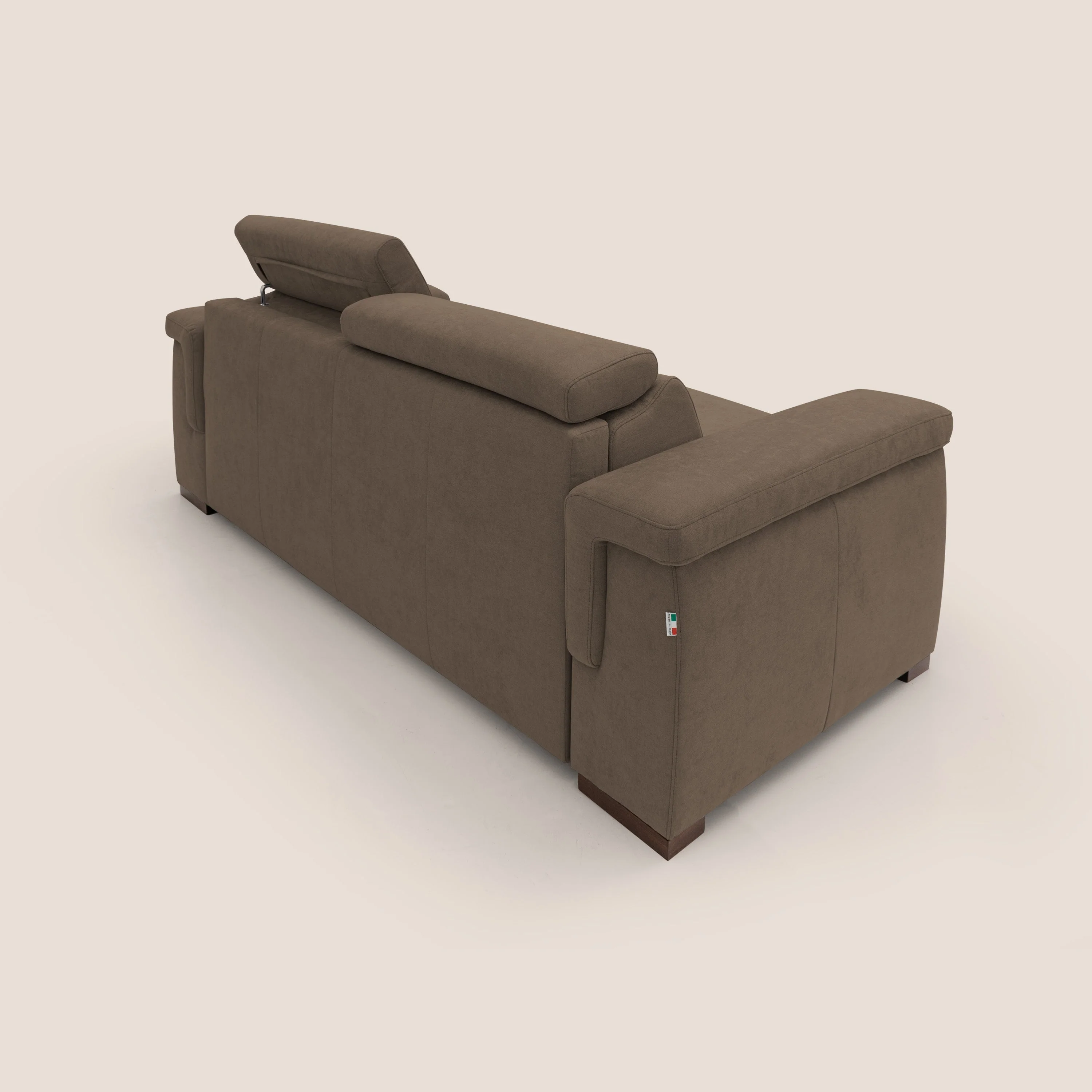 Giunone canapĂ© convertible avec matelas de 18 cm et tĂȘtiĂšres inclinables en tissu impermĂ©able T02 marron - Image 10