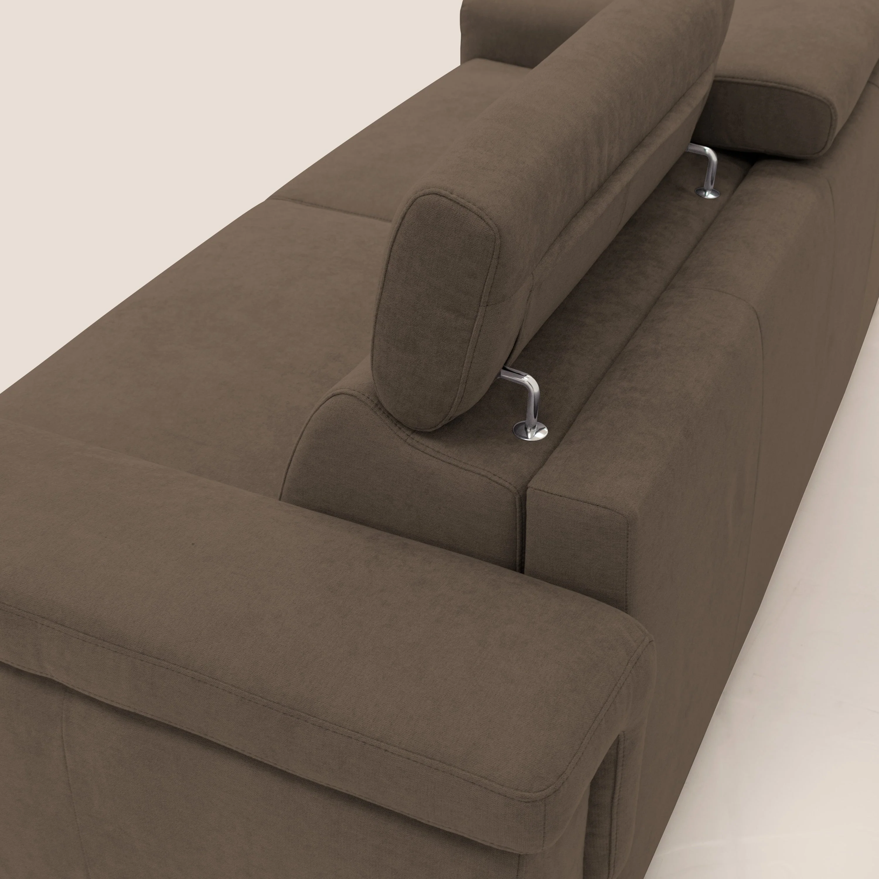Giunone canapĂ© convertible avec matelas de 18 cm et tĂȘtiĂšres inclinables en tissu impermĂ©able T02 marron - Image 11