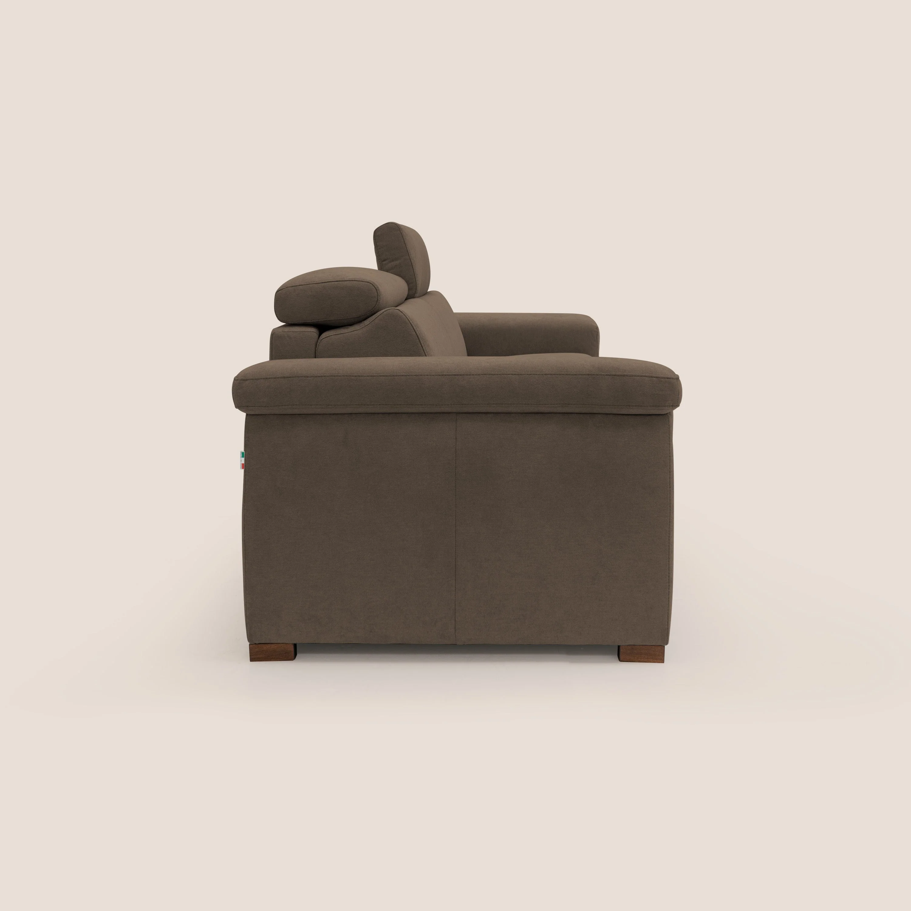 Giunone canapĂ© convertible avec matelas de 18 cm et tĂȘtiĂšres inclinables en tissu impermĂ©able T02 marron - Image 9