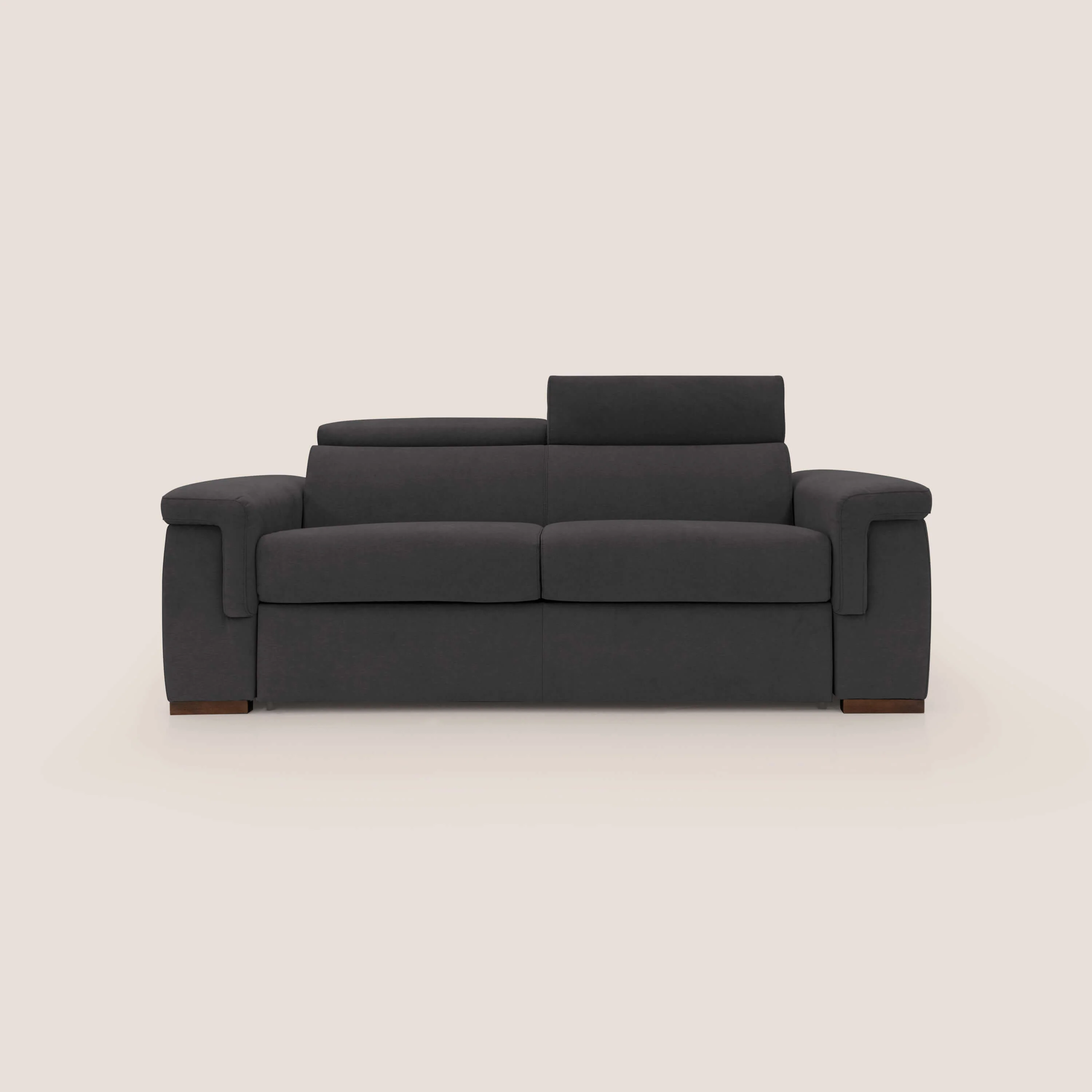 Giunone canapĂ© convertible avec matelas de 18 cm et tĂȘtiĂšres inclinables en tissu impermĂ©able T02 noir