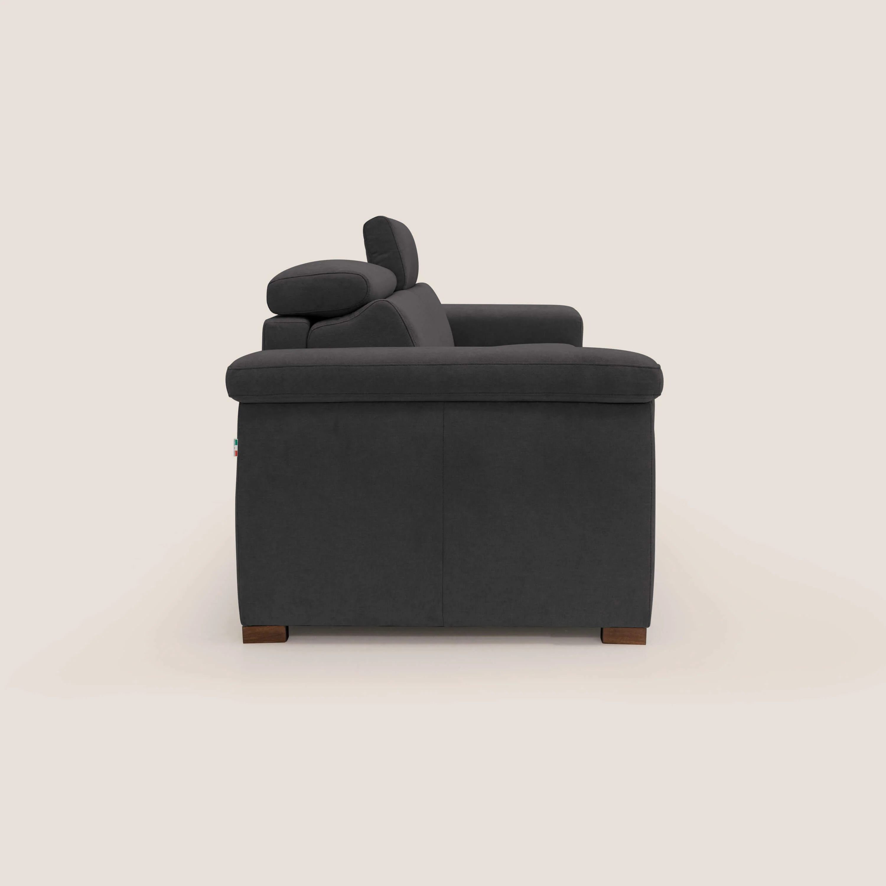 Giunone canapĂ© convertible avec matelas de 18 cm et tĂȘtiĂšres inclinables en tissu impermĂ©able T02 noir - Image 9