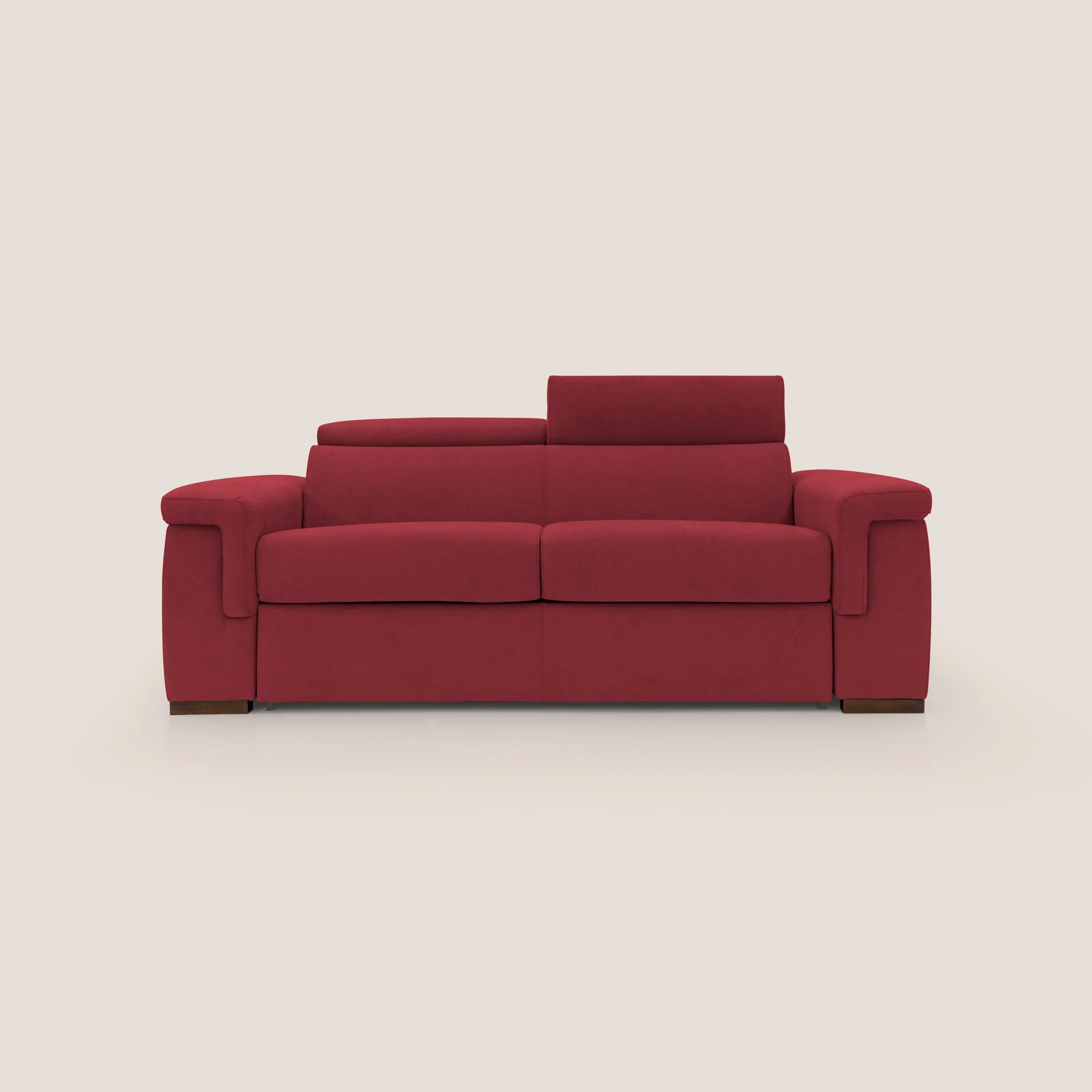 Giunone canapé convertible avec matelas de 18 cm et têtières inclinables en tissu imperméable T02 rouge