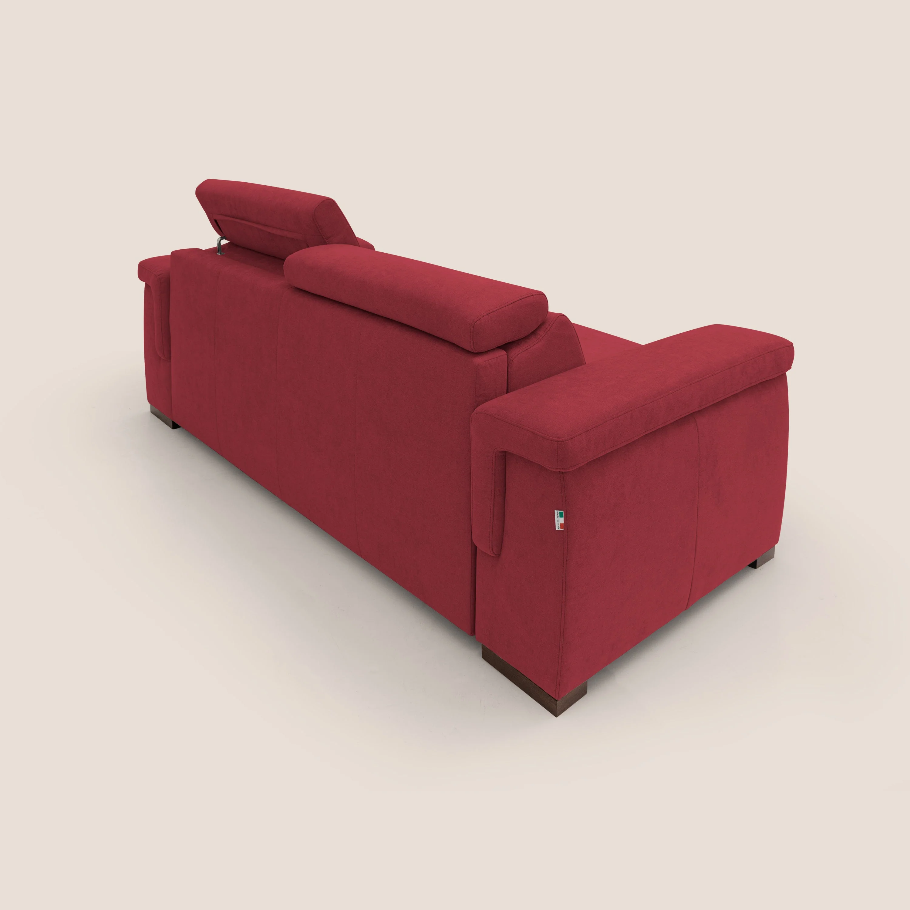 Giunone canapé convertible avec matelas de 18 cm et têtières inclinables en tissu imperméable T02 rouge - Image 10