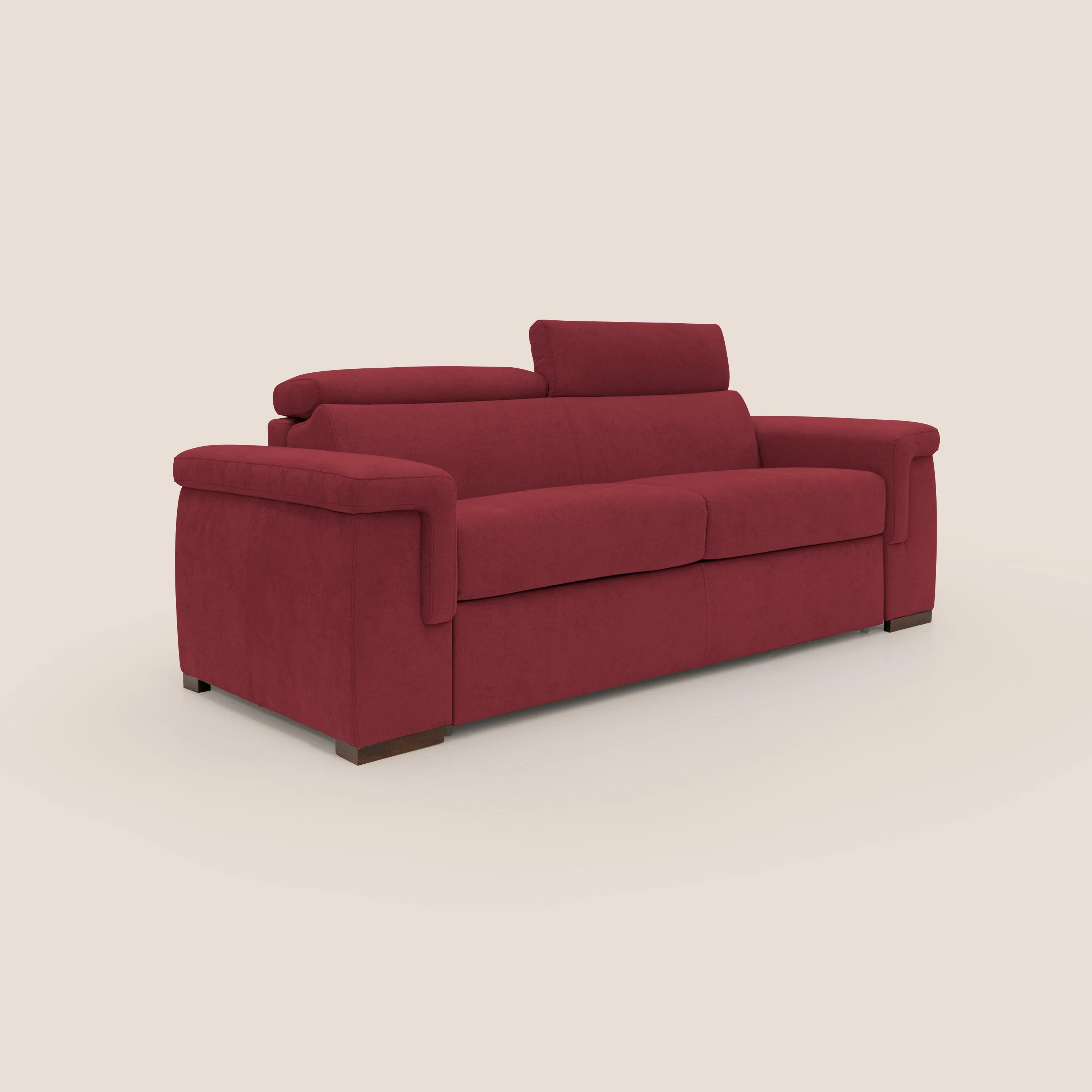 Giunone canapé convertible avec matelas de 18 cm et têtières inclinables en tissu imperméable T02 rouge - Image 4