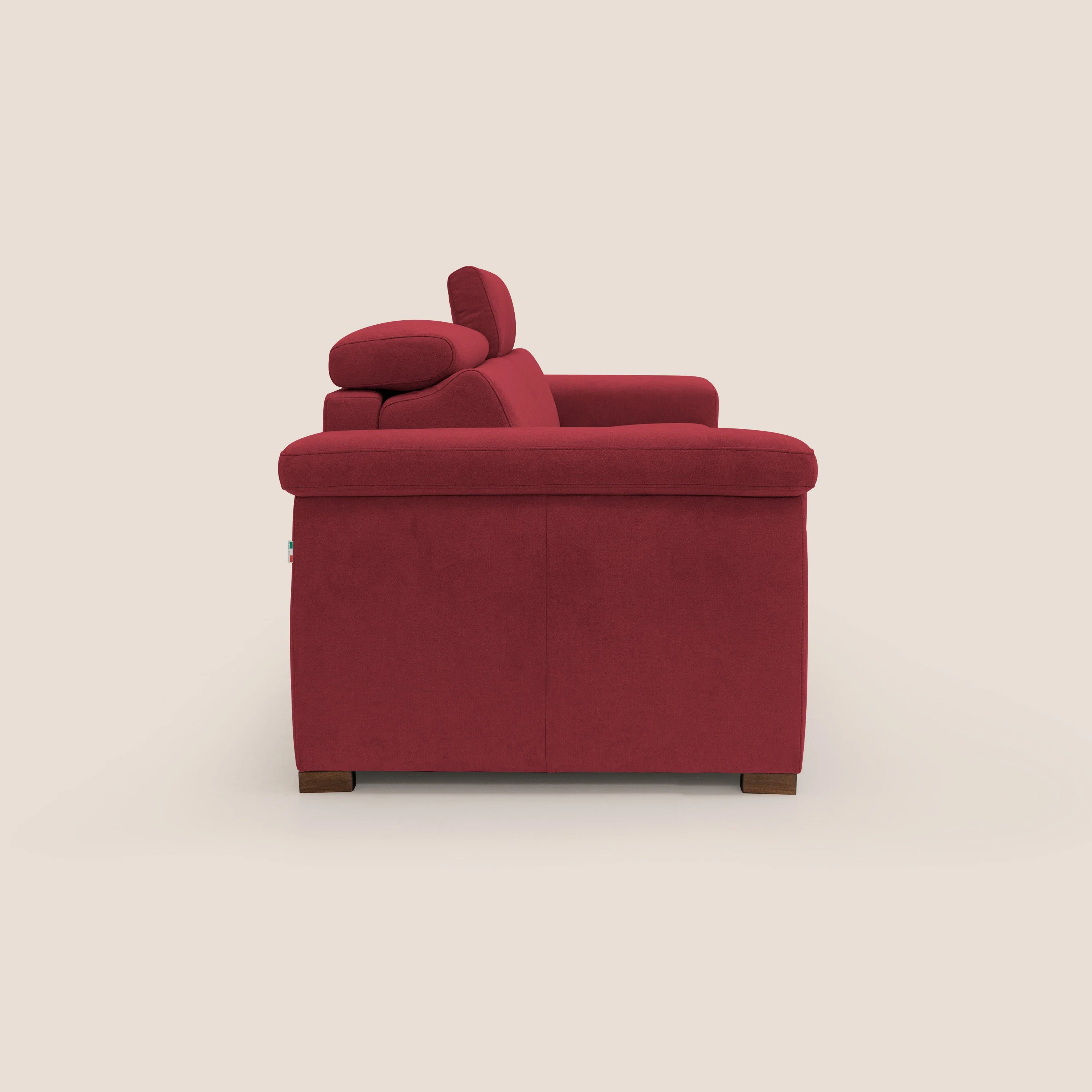 Giunone canapé convertible avec matelas de 18 cm et têtières inclinables en tissu imperméable T02 rouge - Image 9
