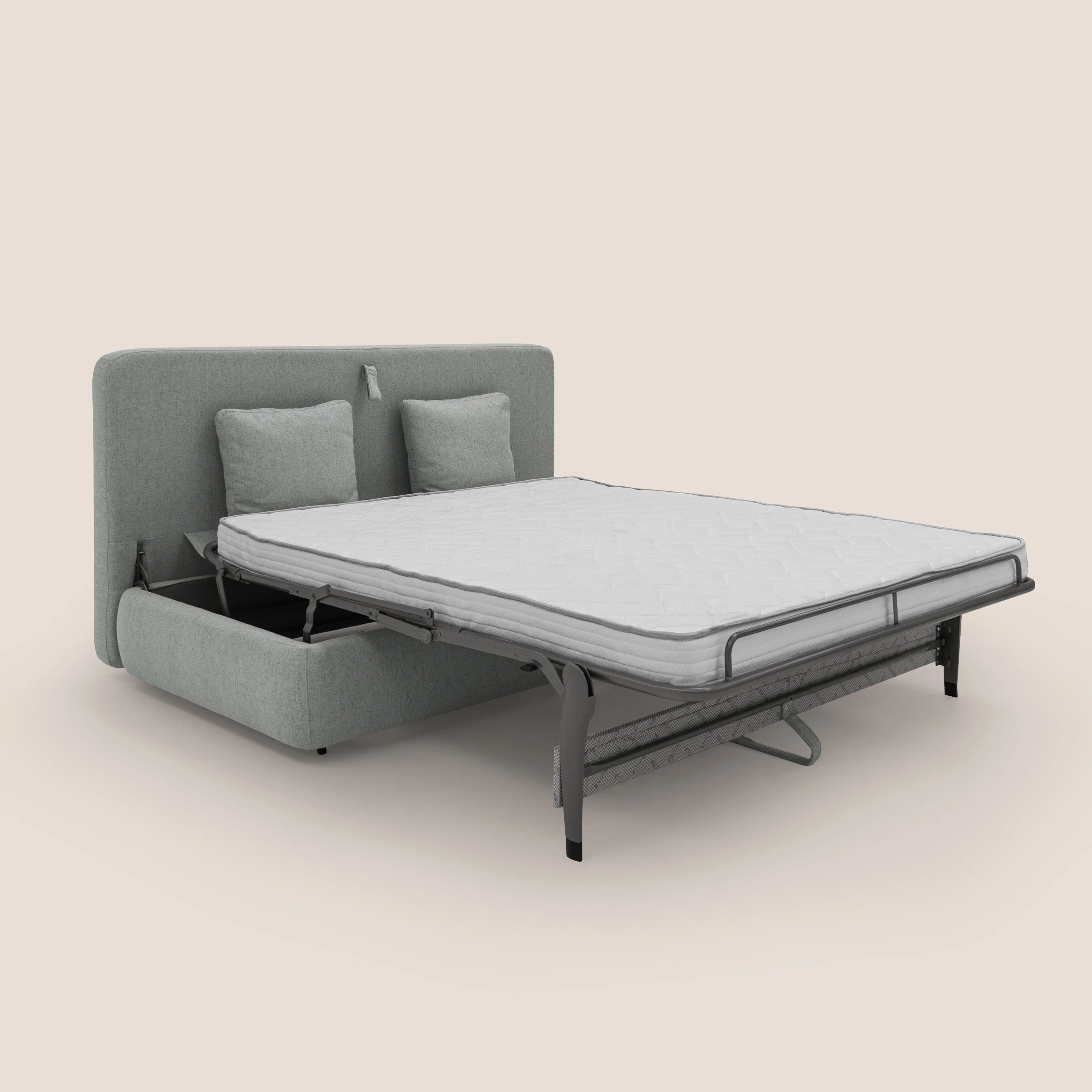 GRANSASSO Canapé convertible au design innovant en tissu imperméable T03 gris clair - Image 2