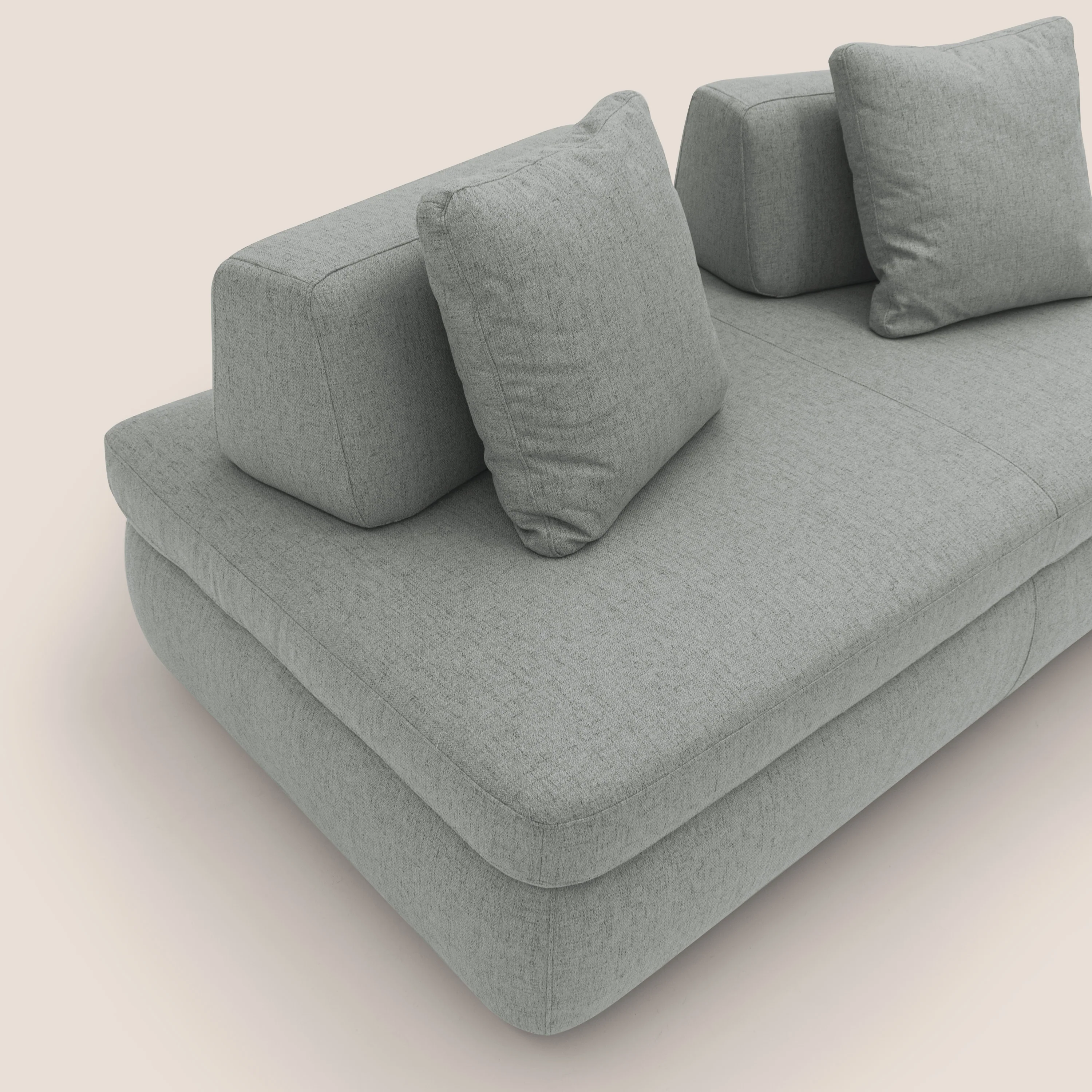 GRANSASSO Canapé convertible au design innovant en tissu imperméable T03 gris clair - Image 6