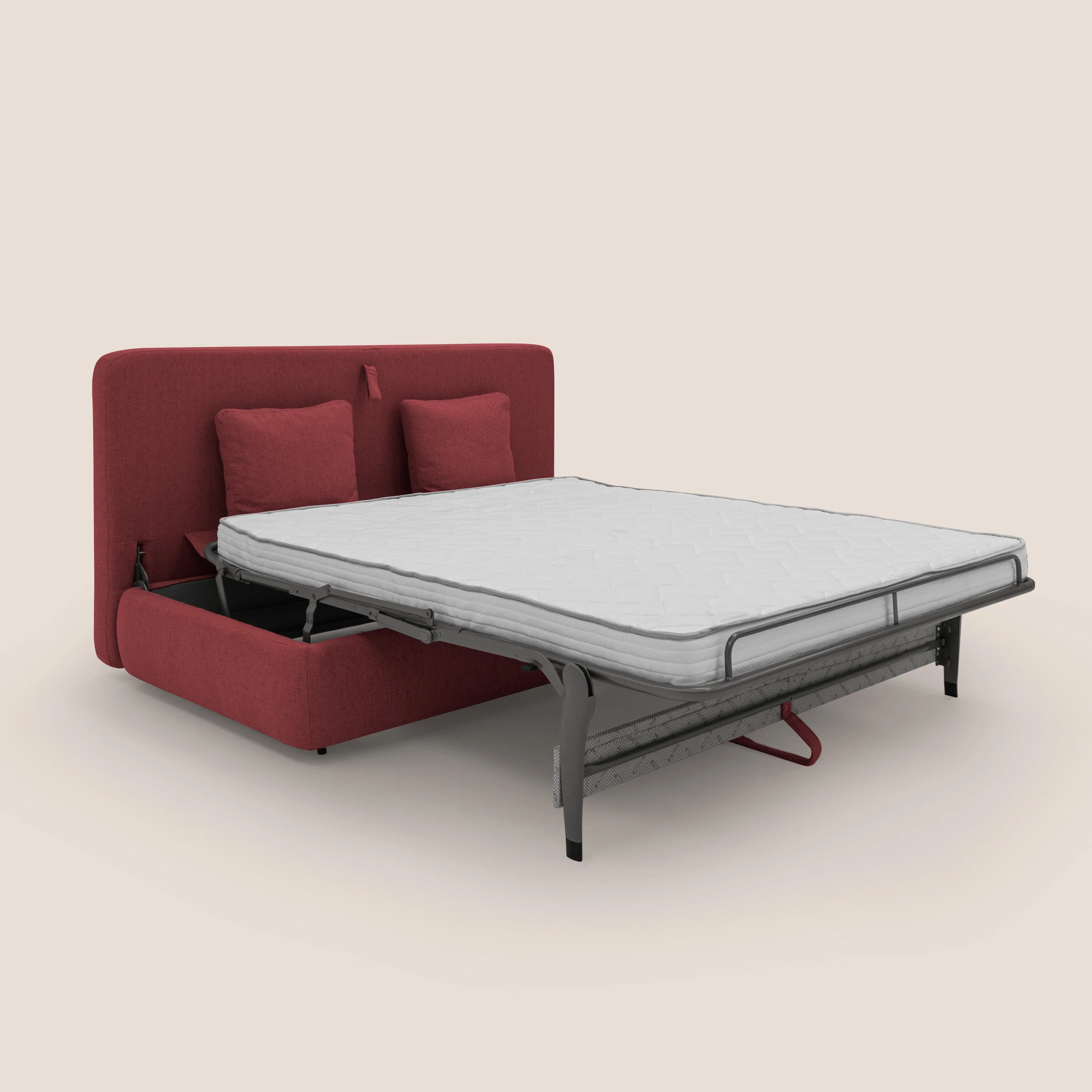 GRANSASSO Canapé convertible au design innovant en tissu imperméable T03 rouge - Image 2
