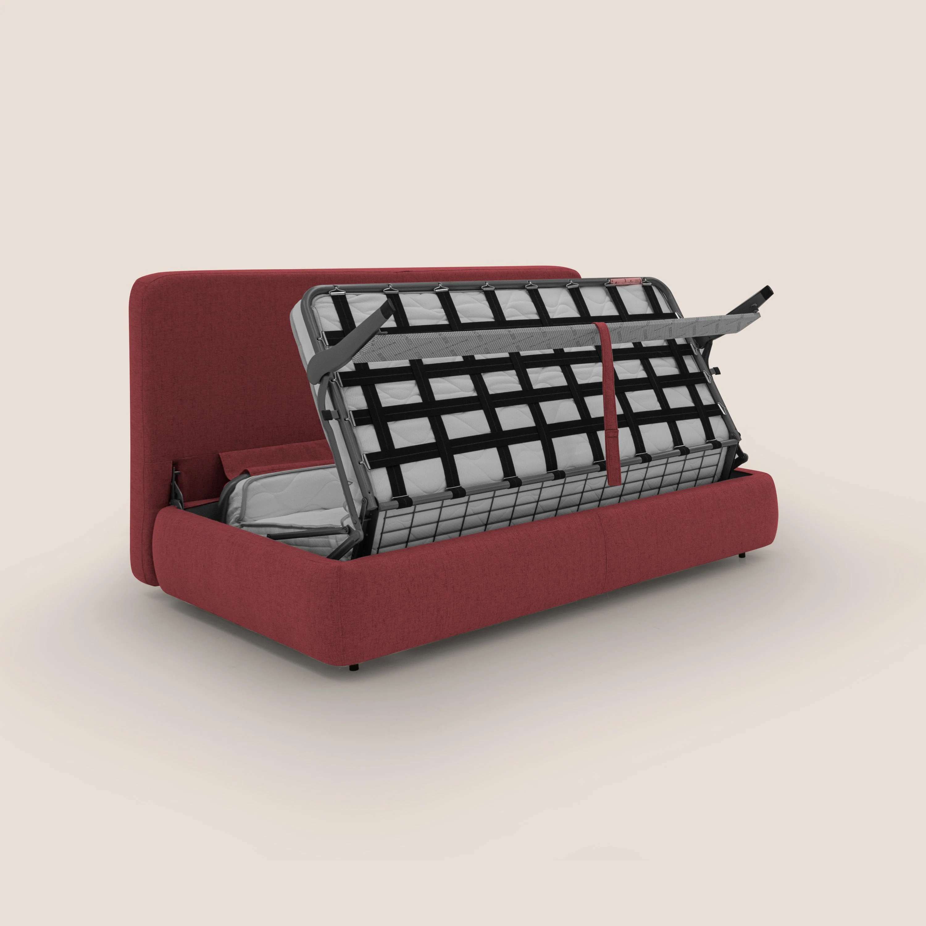 GRANSASSO Canapé convertible au design innovant en tissu imperméable T03 rouge - Image 3