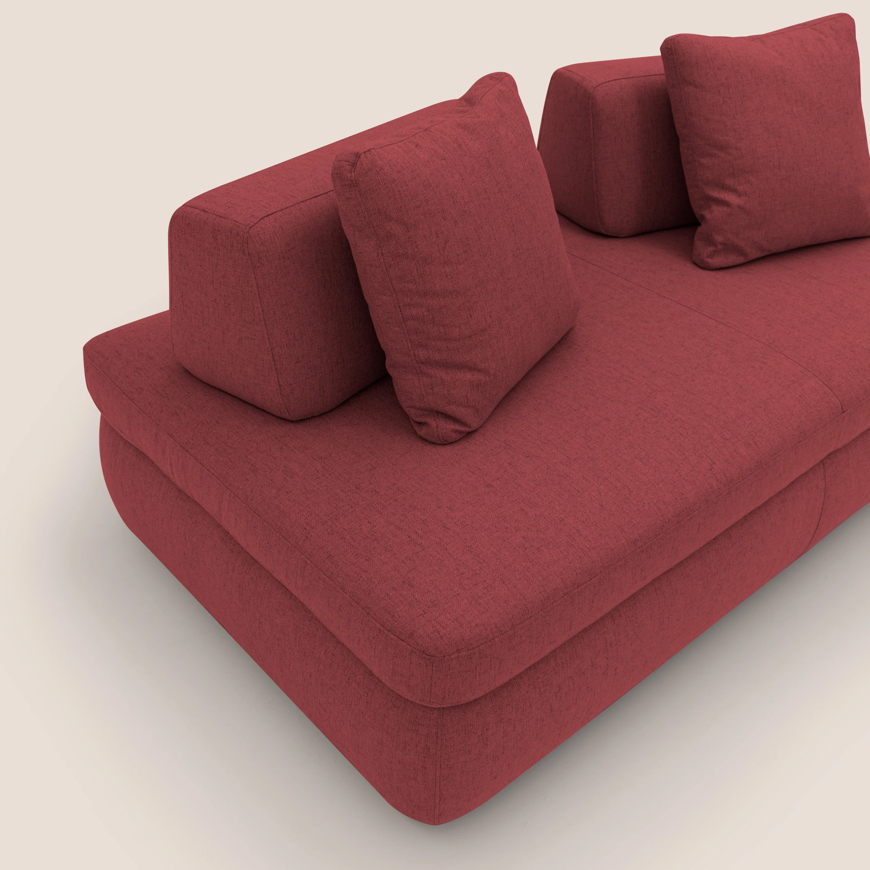 GRANSASSO Canapé convertible au design innovant en tissu imperméable T03 rouge - Image 6