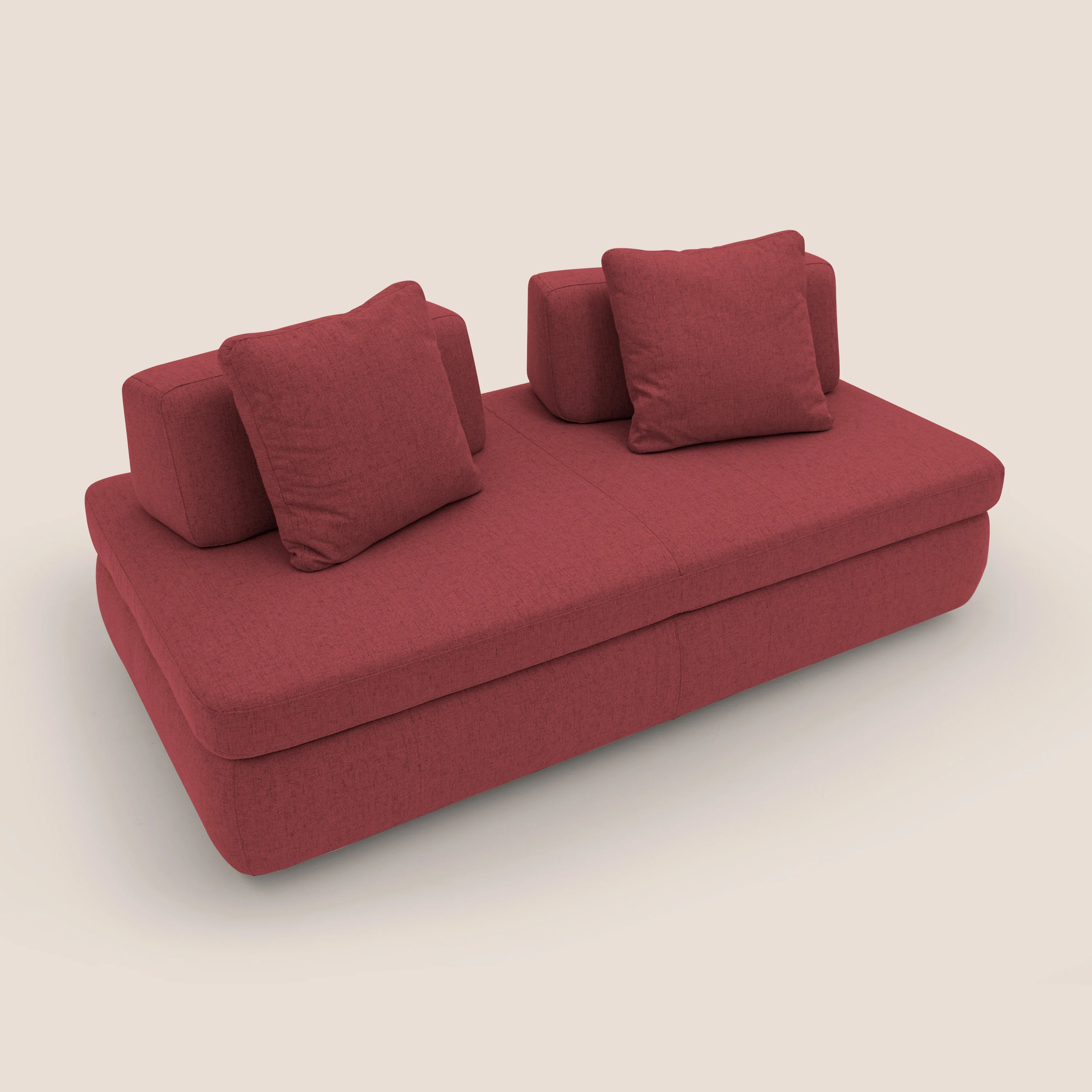 GRANSASSO Canapé convertible au design innovant en tissu imperméable T03 rouge - Image 9