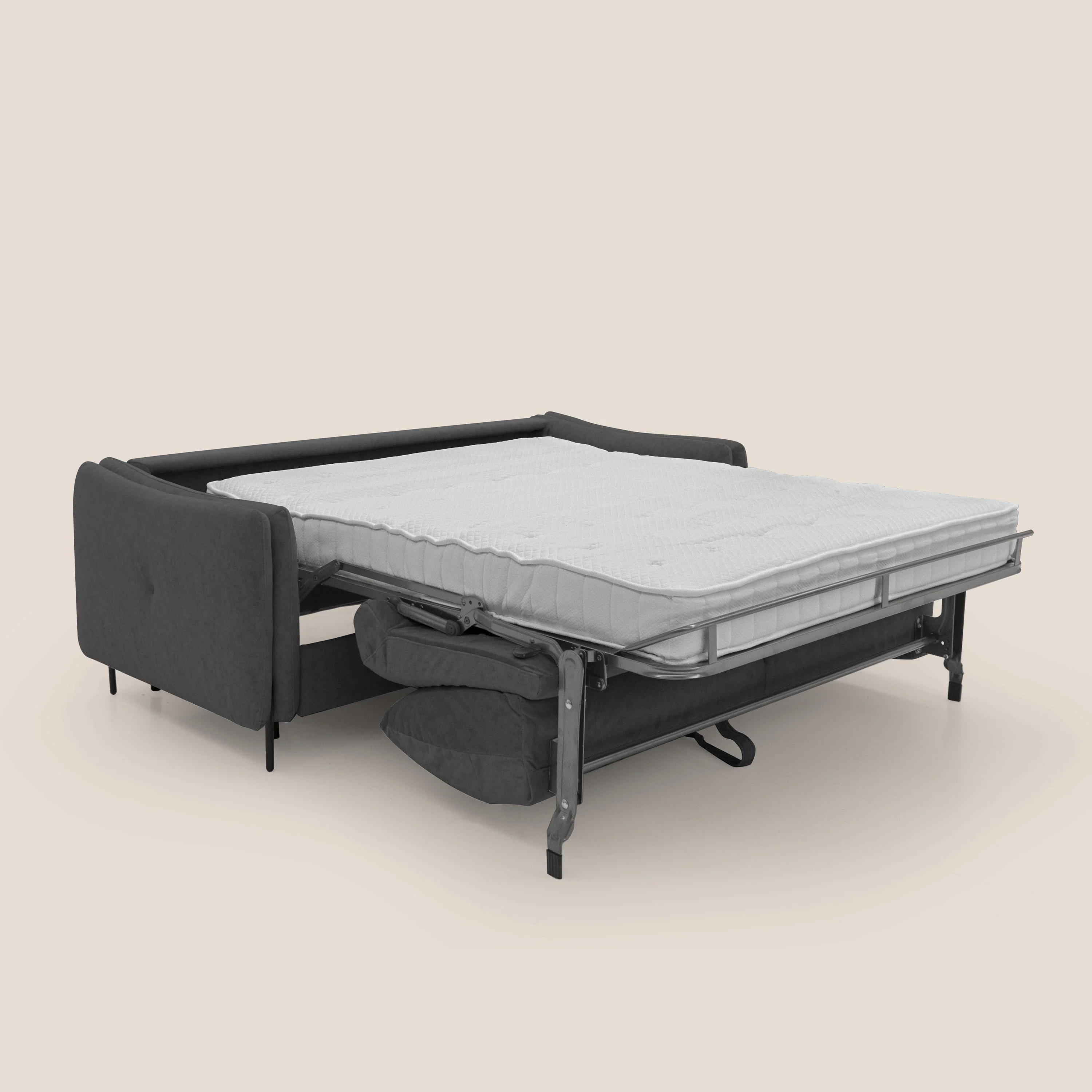 Gregory Canapé convertible avec matelas H18 cm en microfibre effet velours imperméable T09 anthracite - Image 2