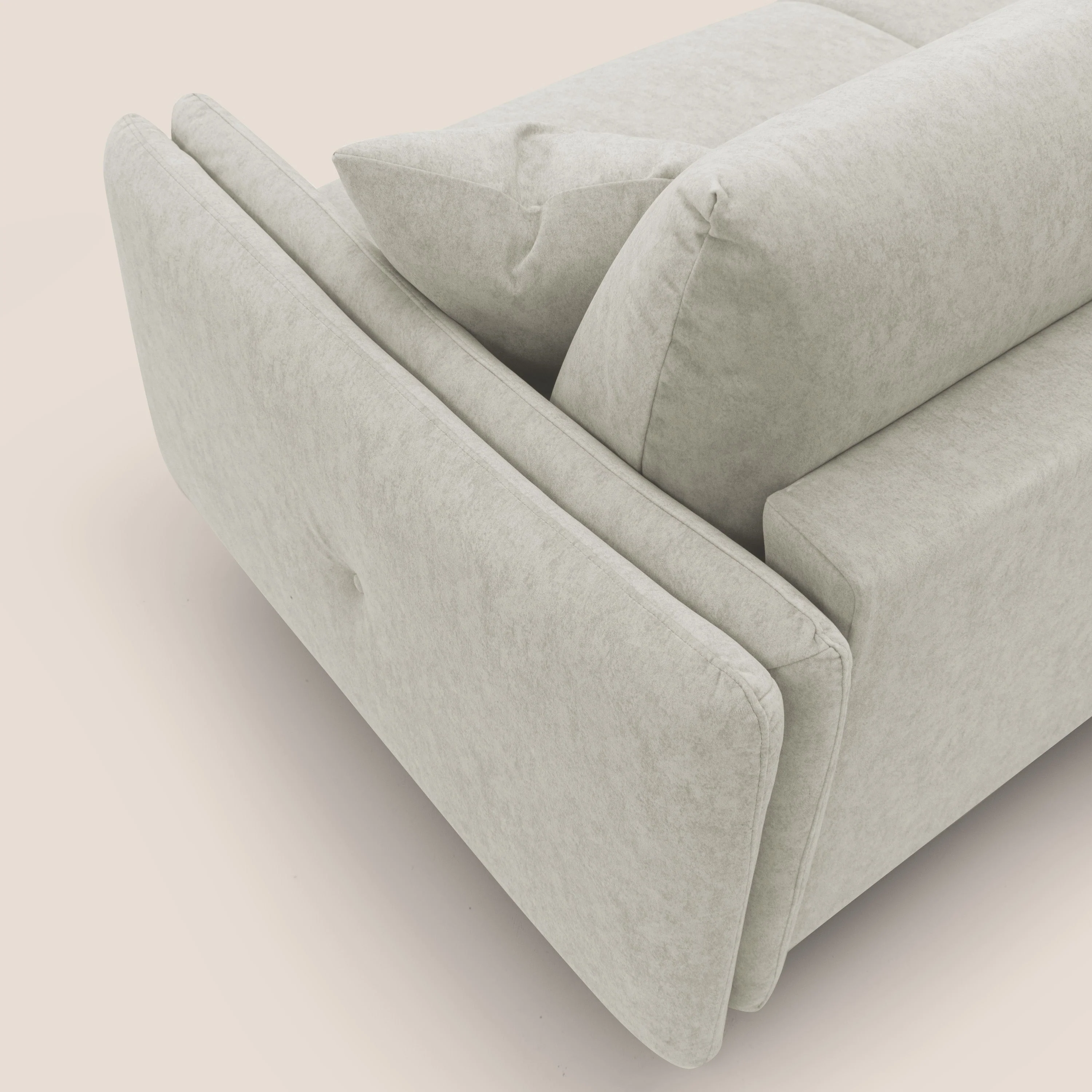 Gregory Canapé convertible avec matelas H18 cm en microfibre effet velours imperméable T09 crème - Image 10
