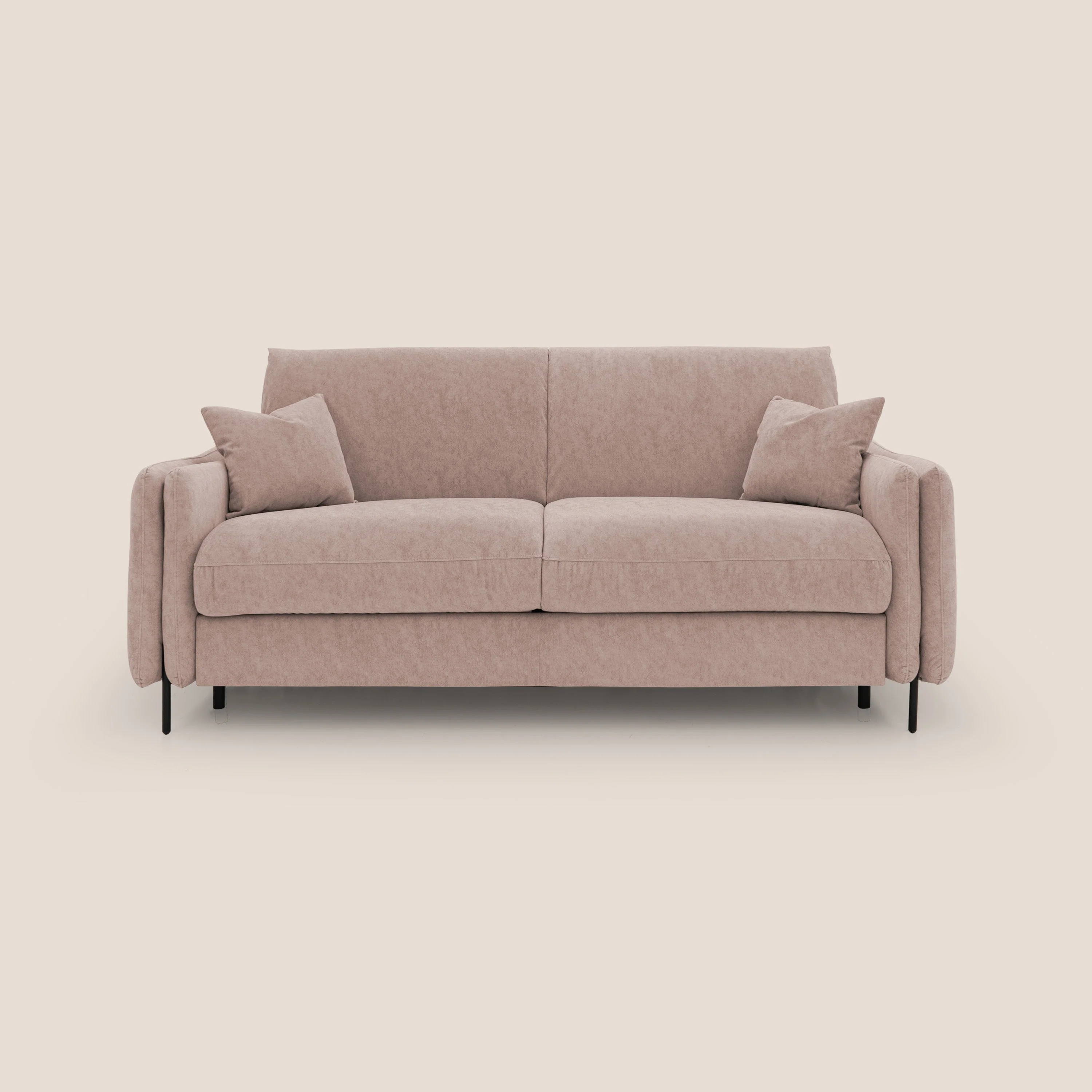 Gregory Canapé convertible avec matelas H18 cm en microfibre effet velours imperméable T09 rose