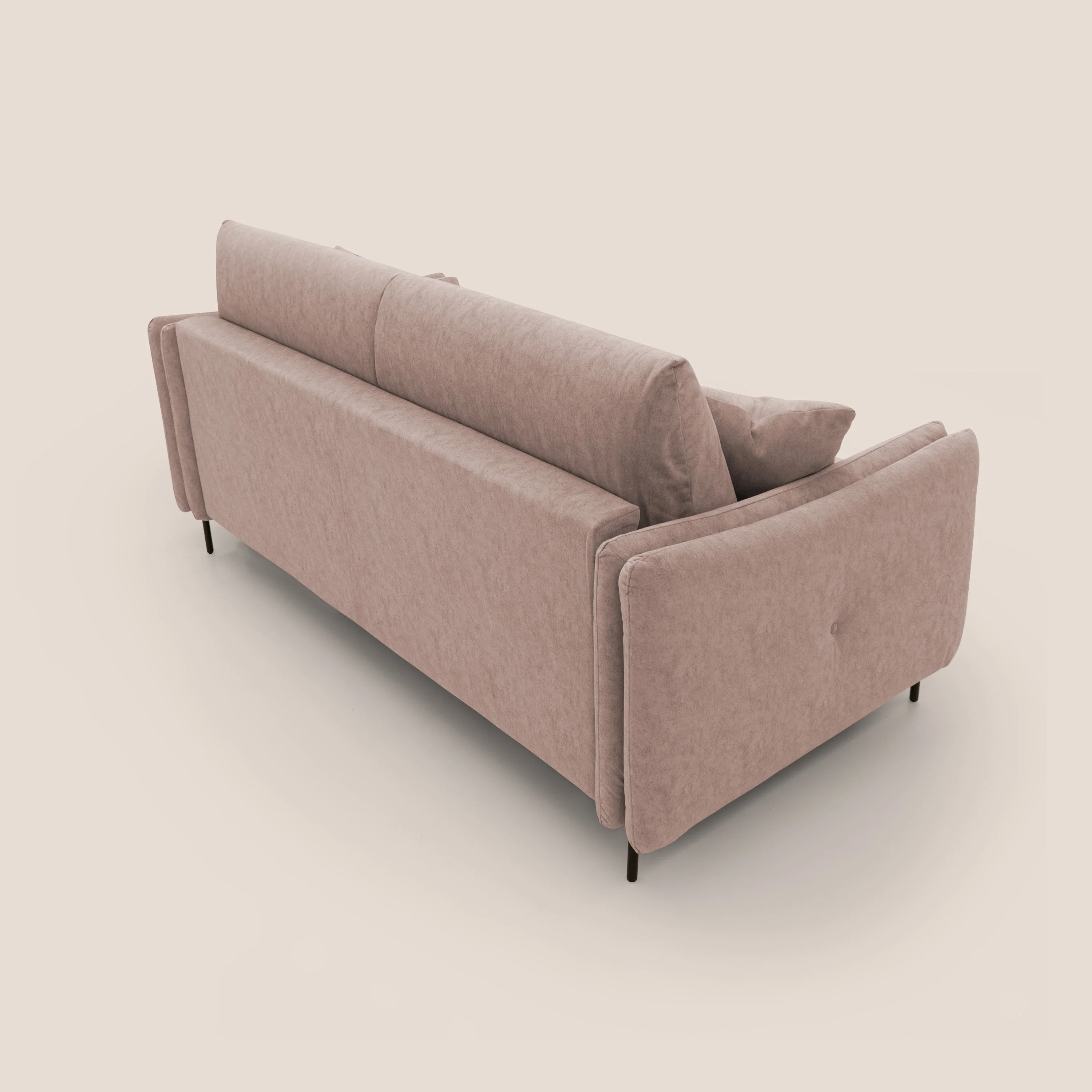 Gregory Canapé convertible avec matelas H18 cm en microfibre effet velours imperméable T09 rose - Image 9