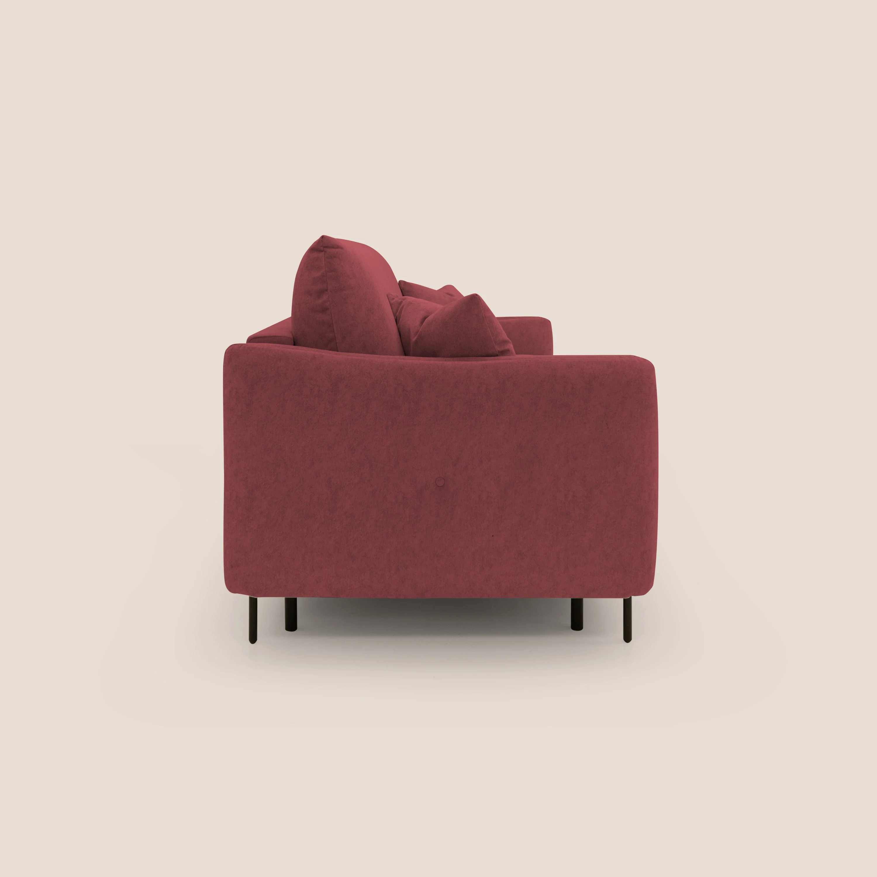 Gregory Canapé convertible avec matelas H18 cm en microfibre effet velours imperméable T09 rouge - Image 5