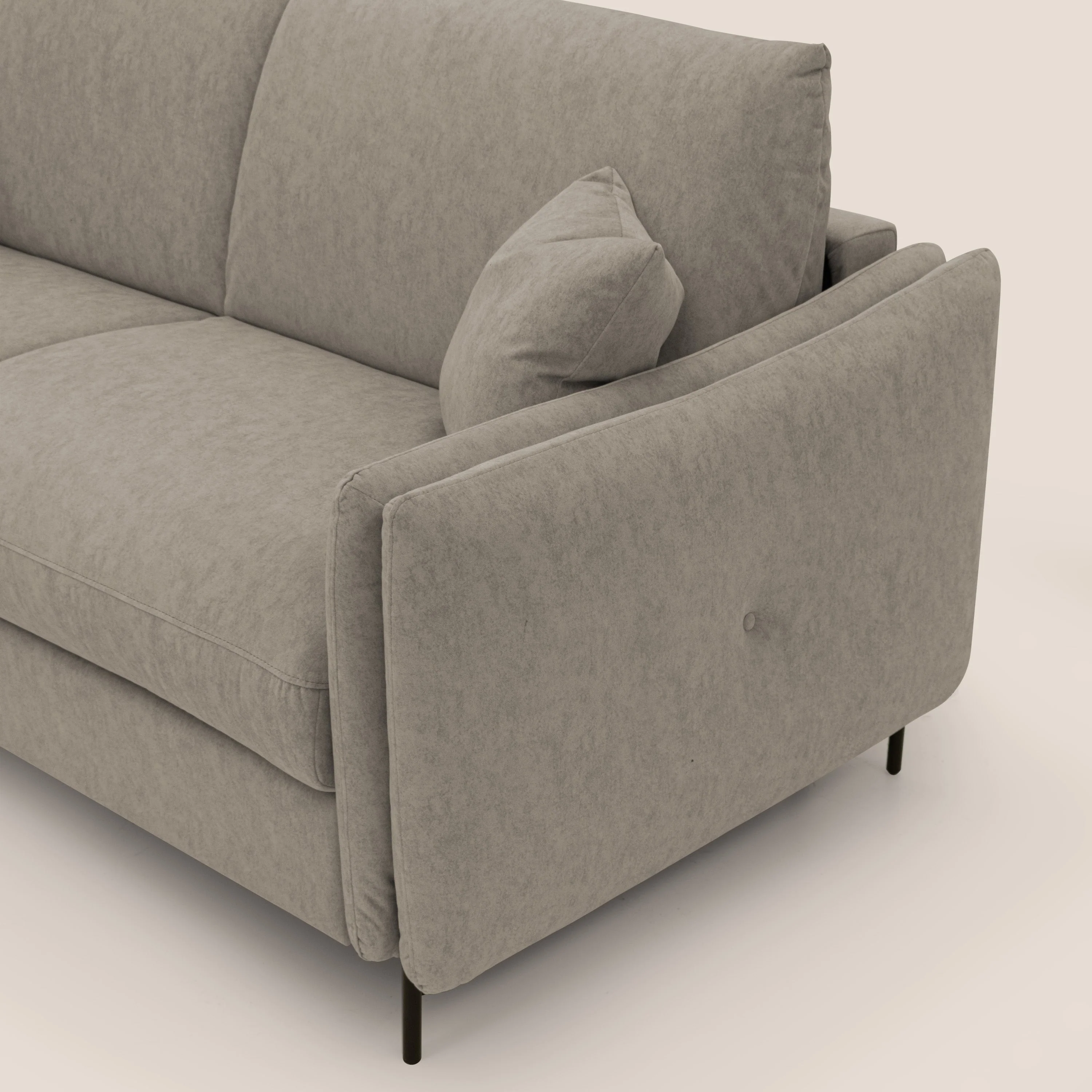 Gregory Canapé convertible avec matelas H18 cm en microfibre effet velours imperméable T09 Taupe tortora - Image 8