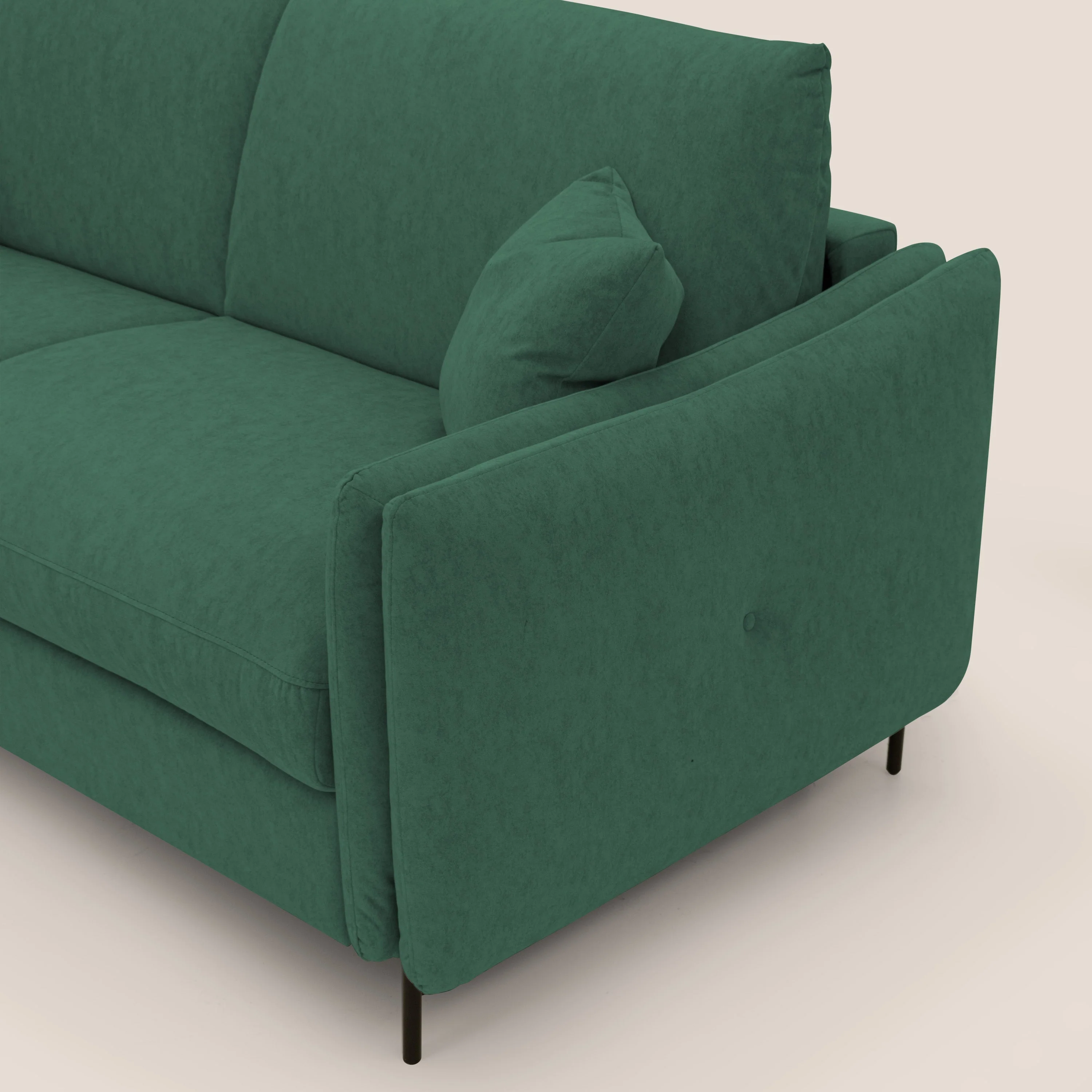 Gregory Canapé convertible avec matelas H18 cm en microfibre effet velours imperméable T09 vert - Image 8